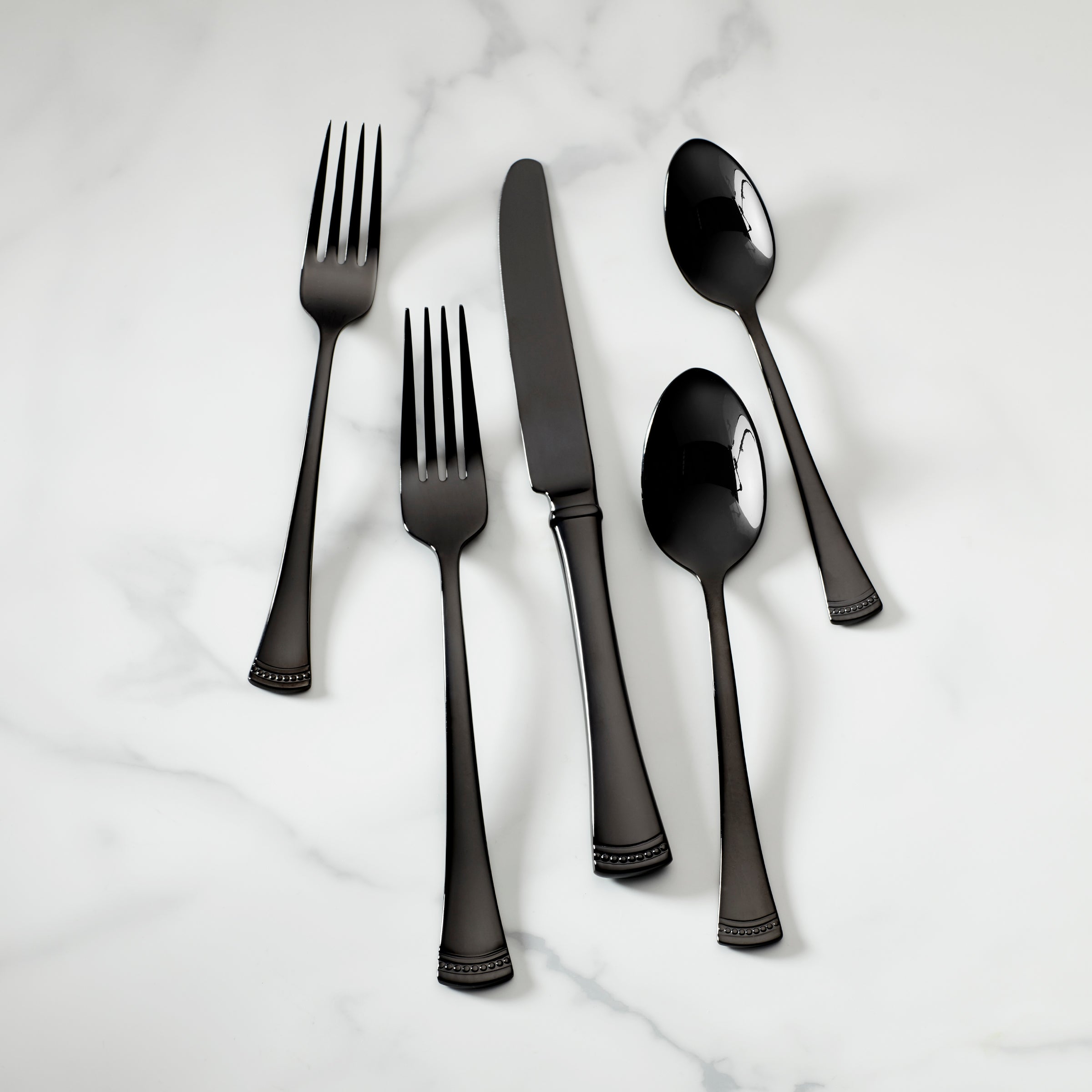 Black Mirror Flatware Set 20-Piece for 4 People | Portola
