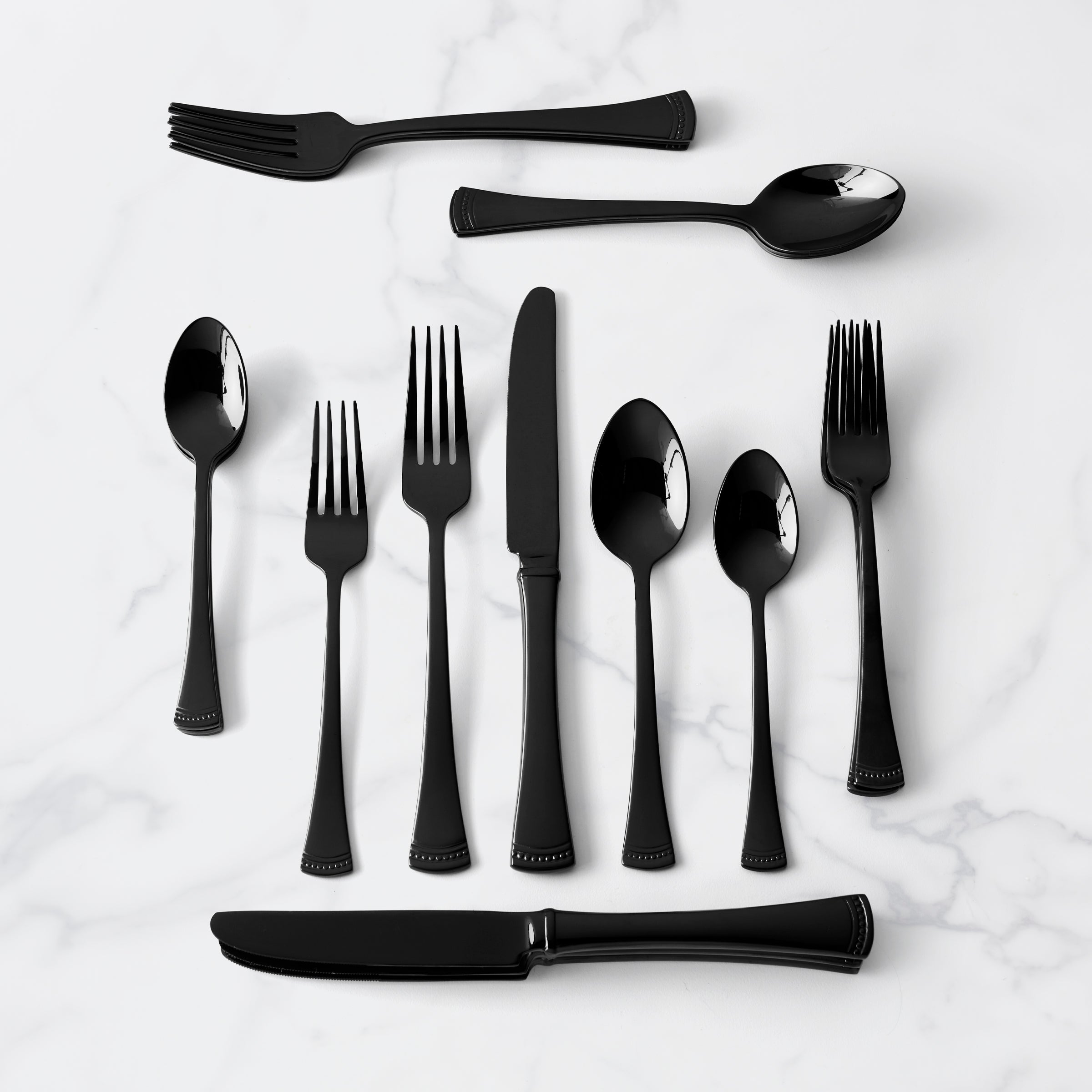Black Mirror Flatware Set 20-Piece for 4 People | Portola