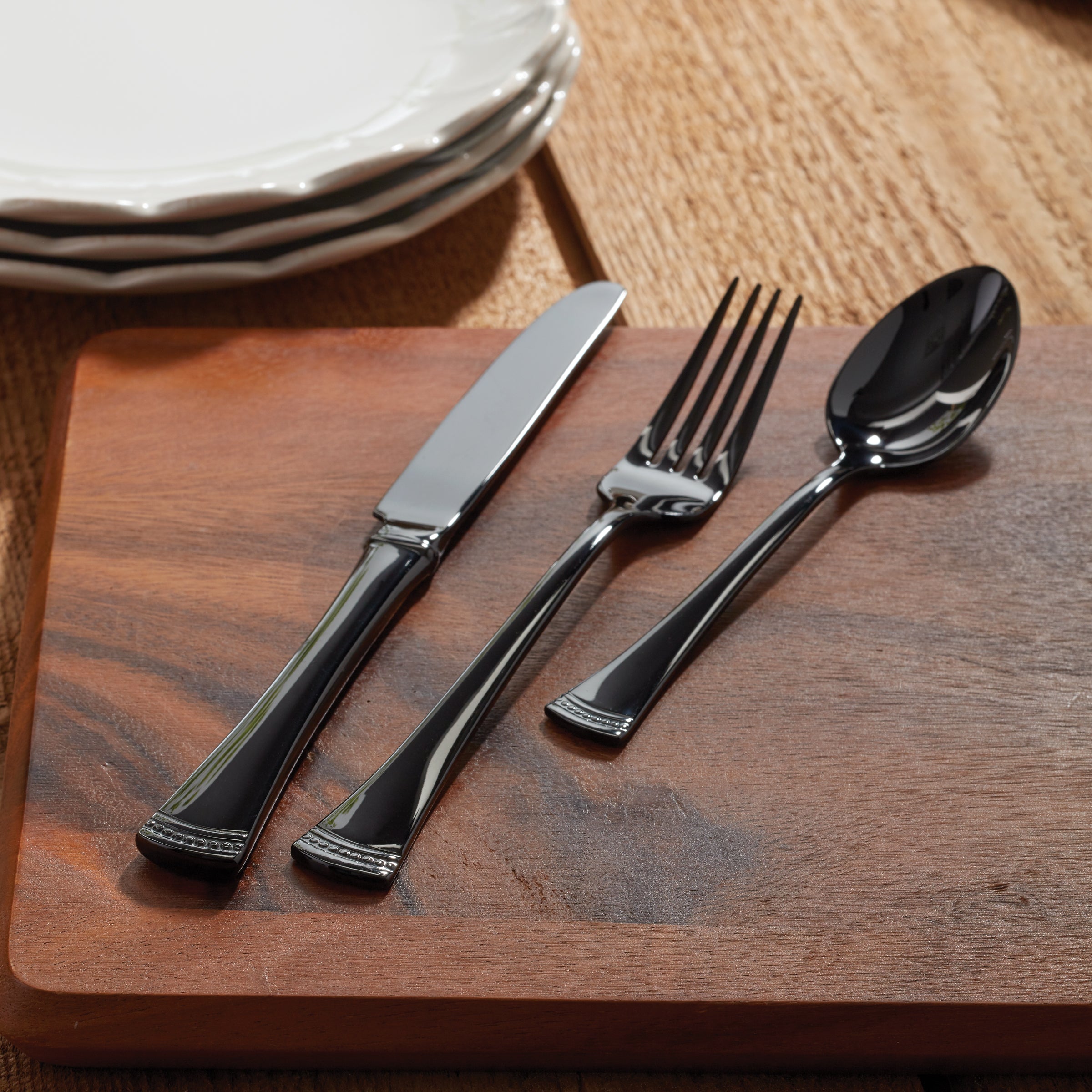 Black Mirror Flatware Set 20-Piece for 4 People | Portola