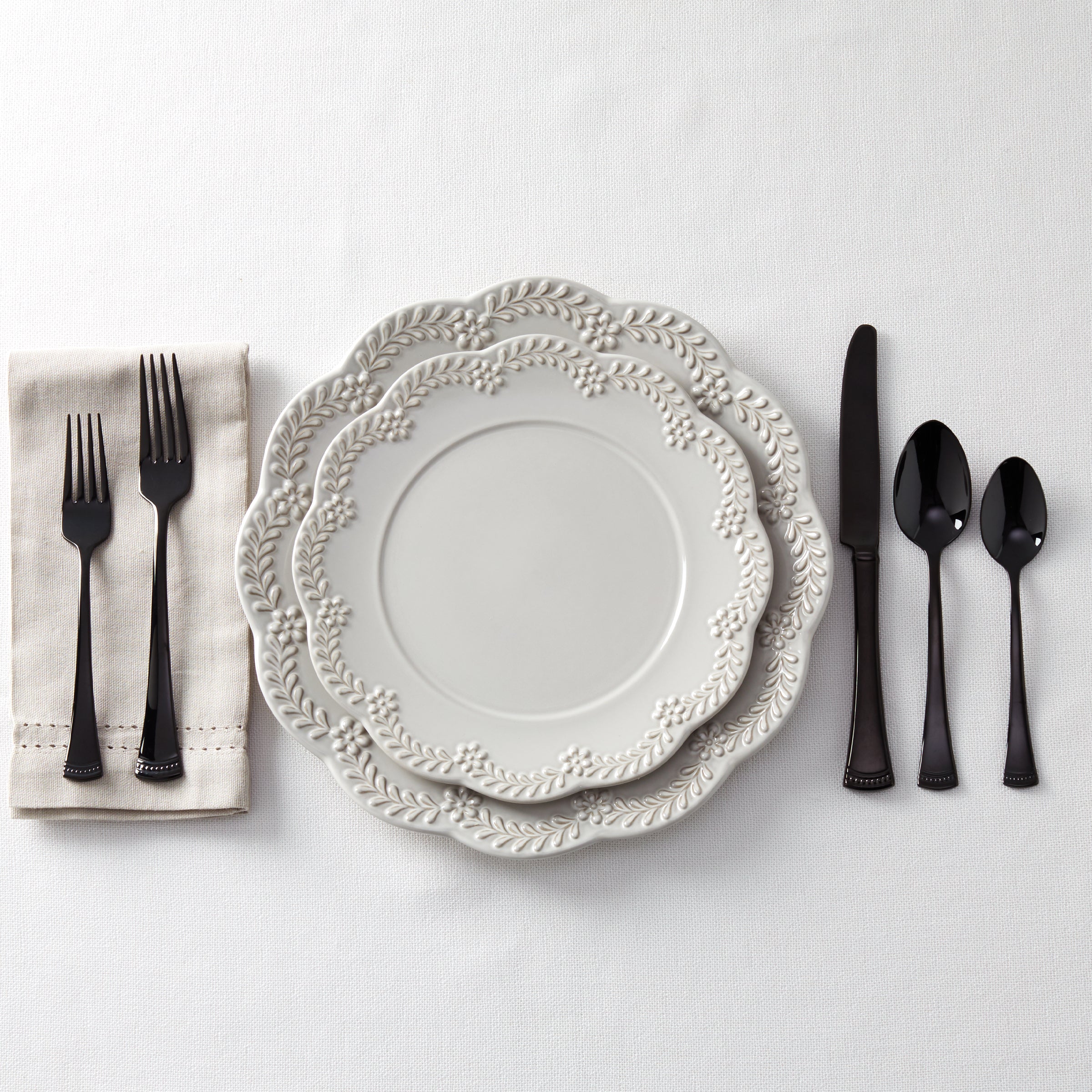 Black Mirror Flatware Set 20-Piece for 4 People | Portola