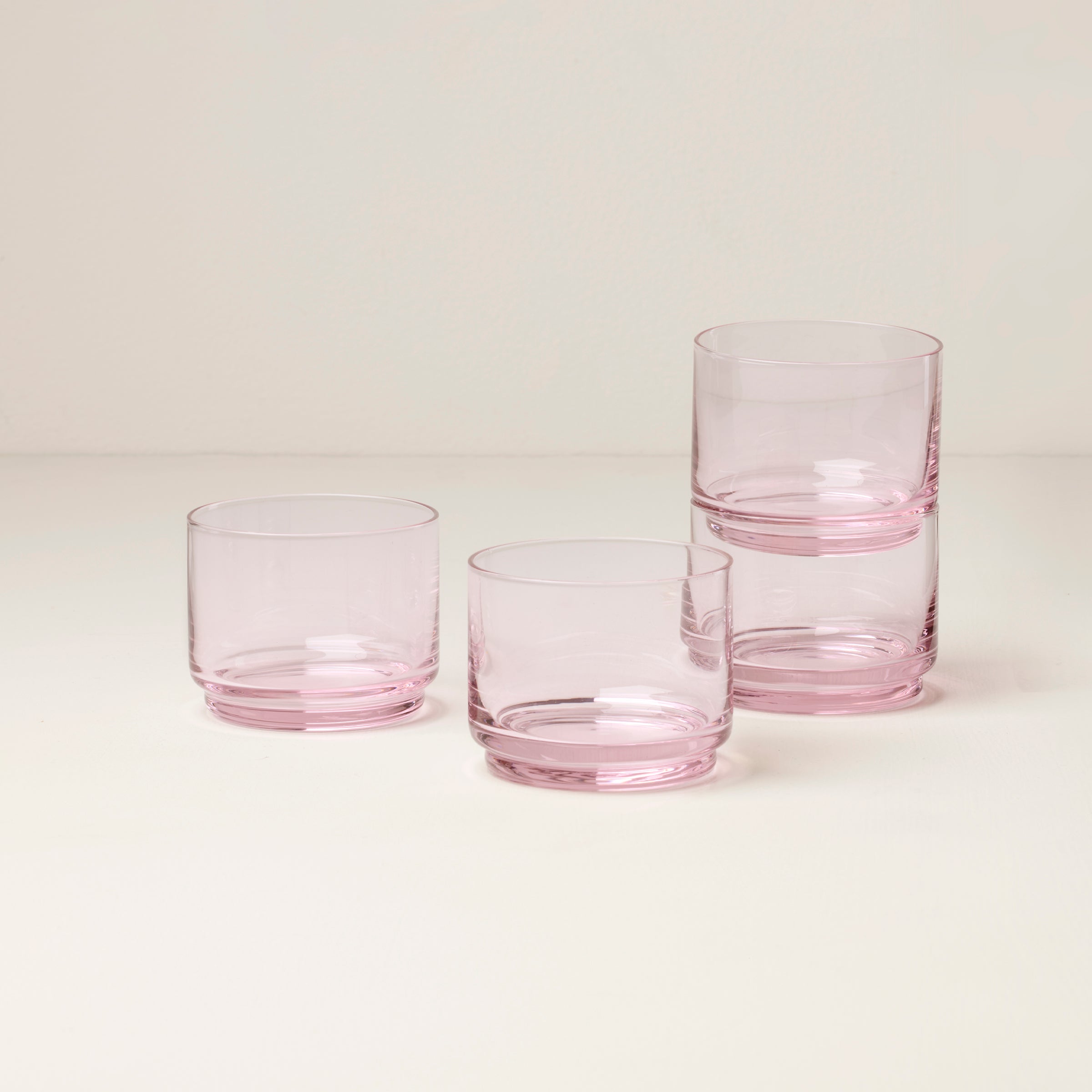 Stackable Blush Short Glasses - Set of 4 | Tuscany Classics