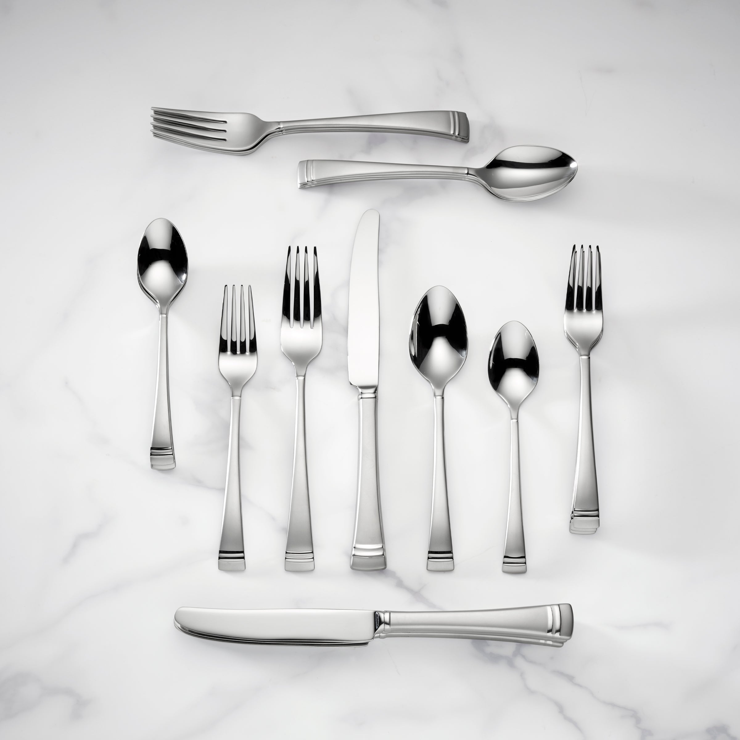 Platinum Accent 20-Piece Flatware Set for Formal Dining | Federal