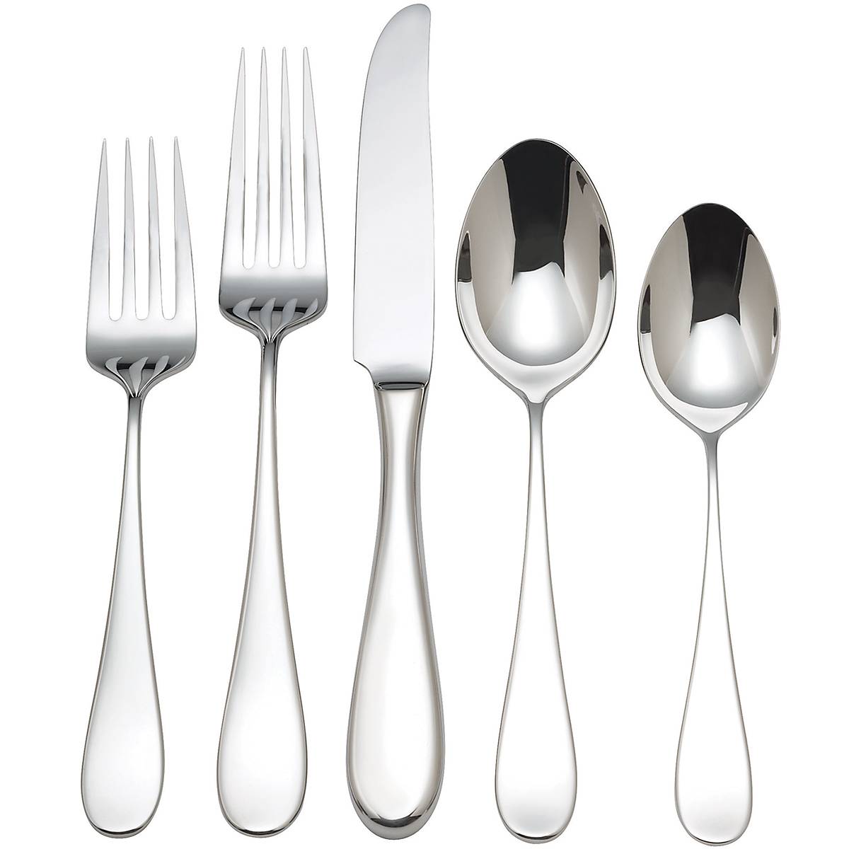 5-Piece Stainless Steel Flatware Set with Teardrop Handle | Dalton Collection