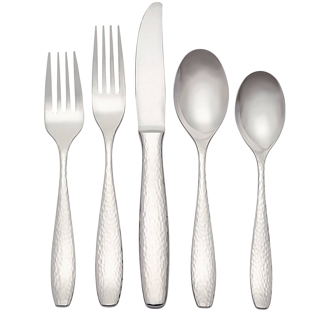 65-Piece Stainless Steel Flatware Set with Hammered Texture | Palmer