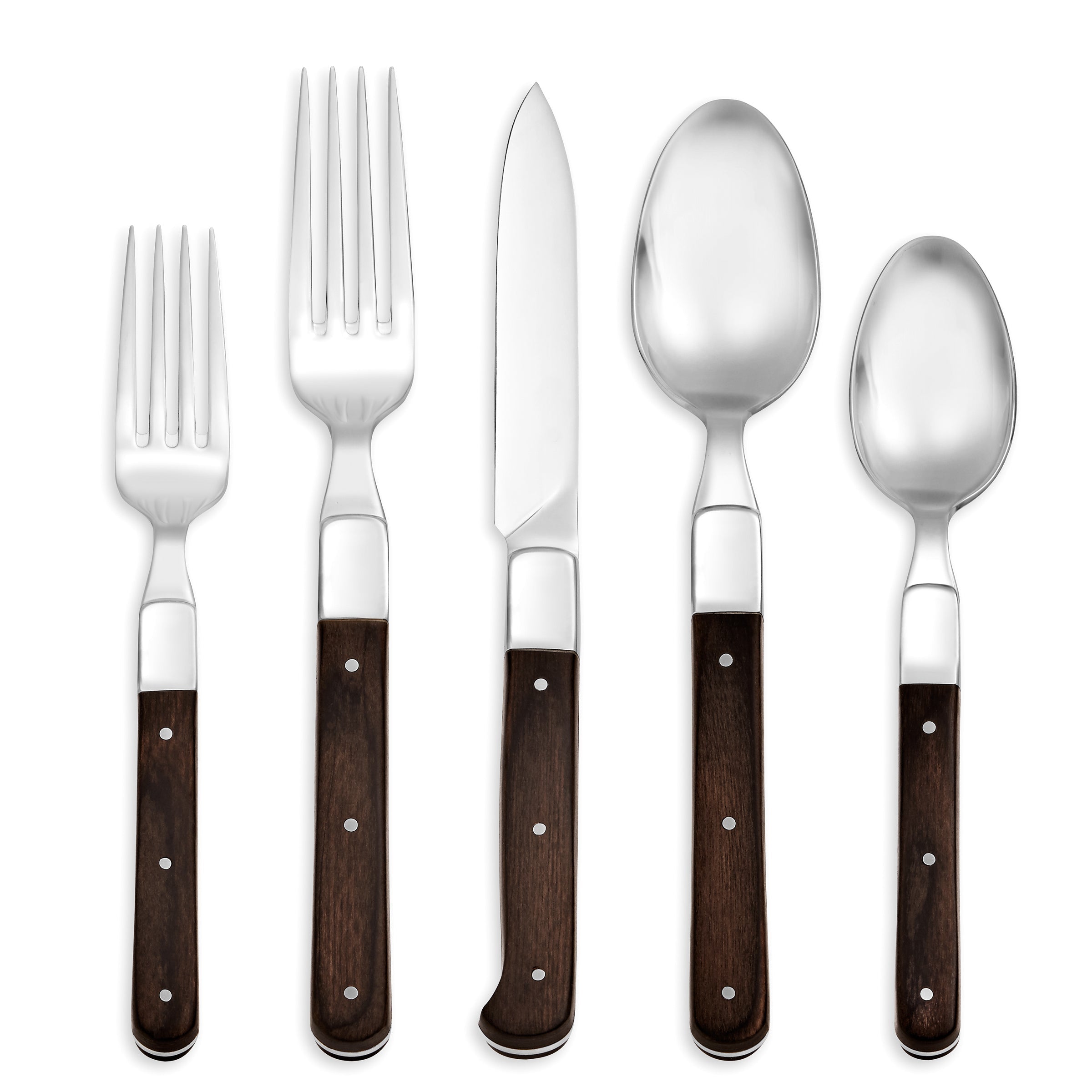 18/10 Stainless Steel Flatware Set with Wood Handles | St. Michel
