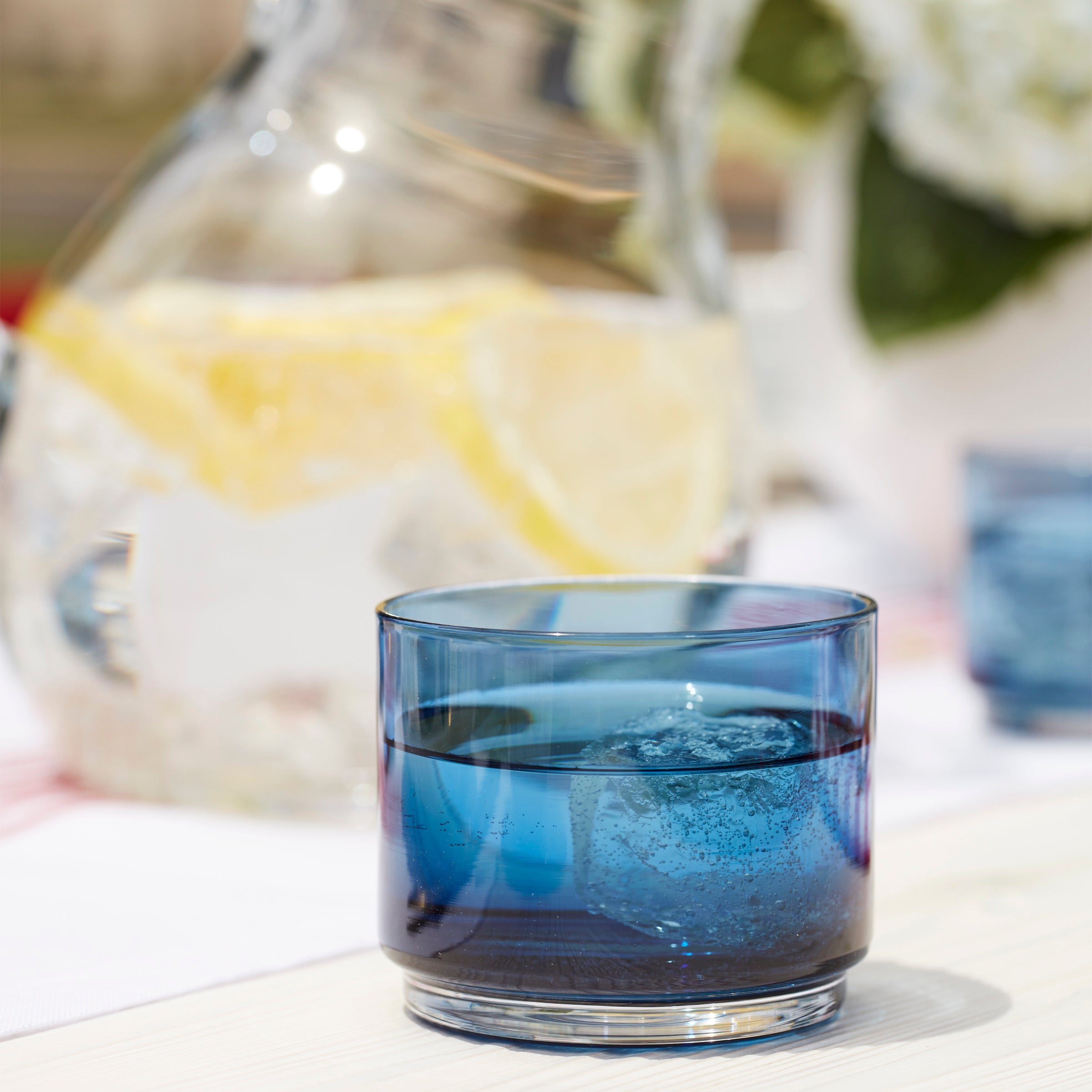 Stackable Blue Drinking Glasses - Set of 4 | Tuscany Classics