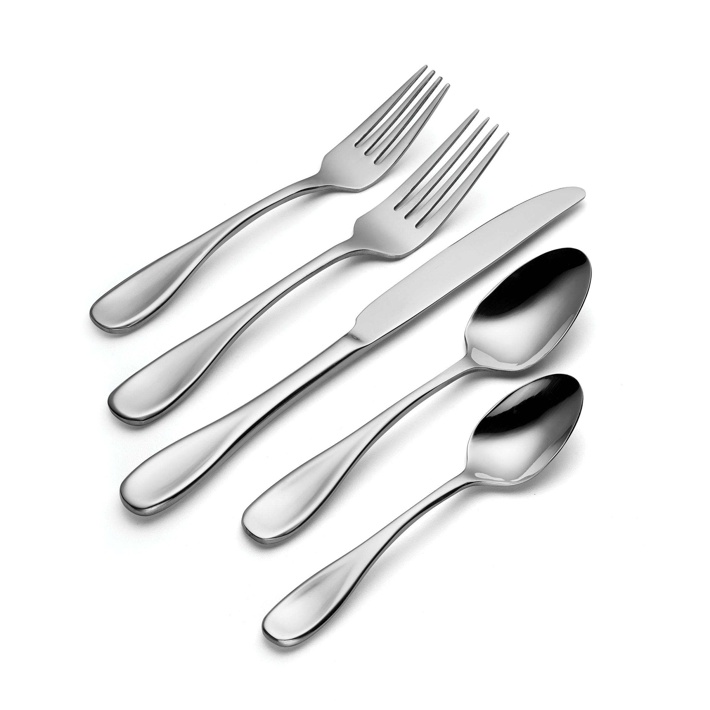 Voss 50-Piece Flatware Set - Modern Teardrop Handle Design