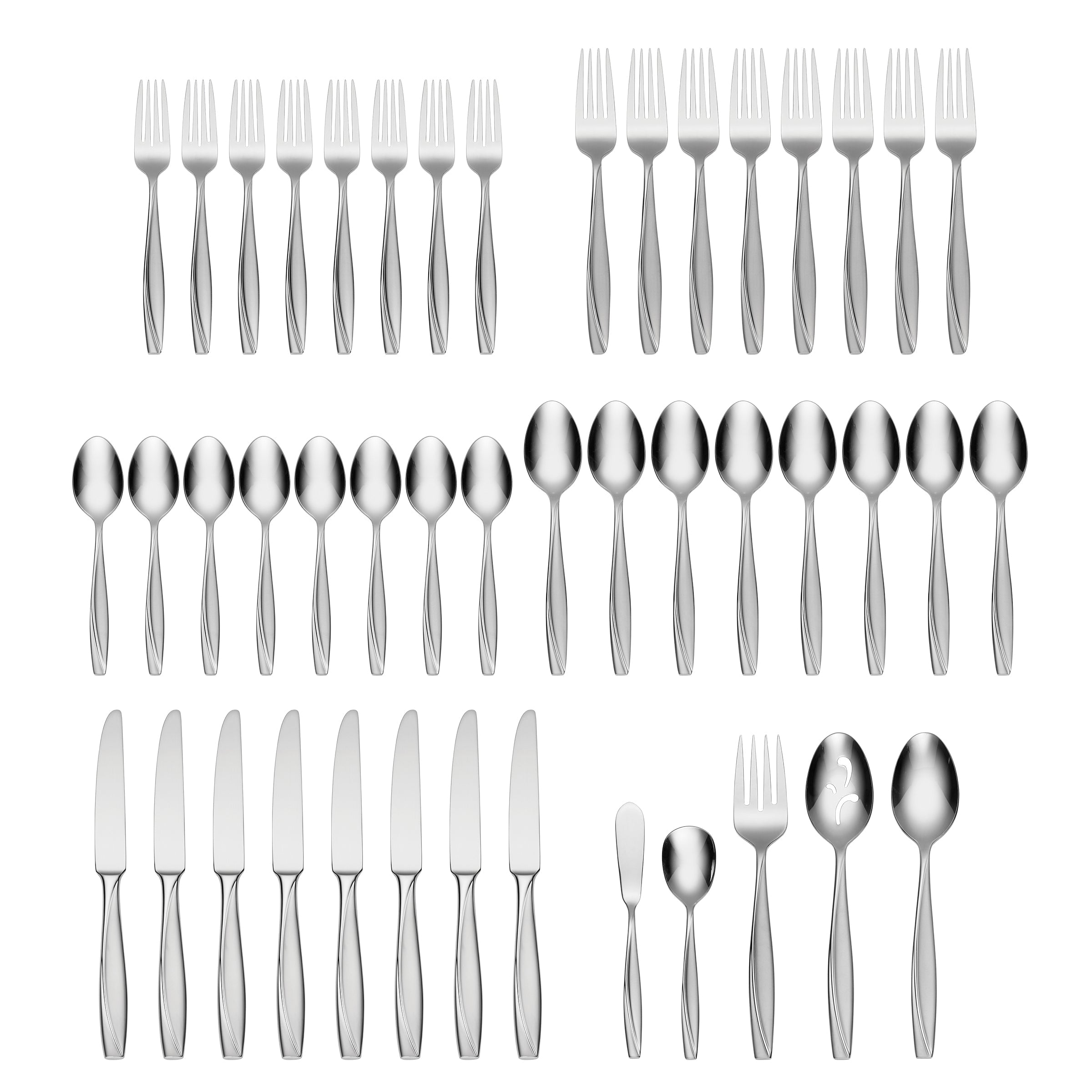 45-Piece Flatware Set with Mid-Century Modern Design | Cleo