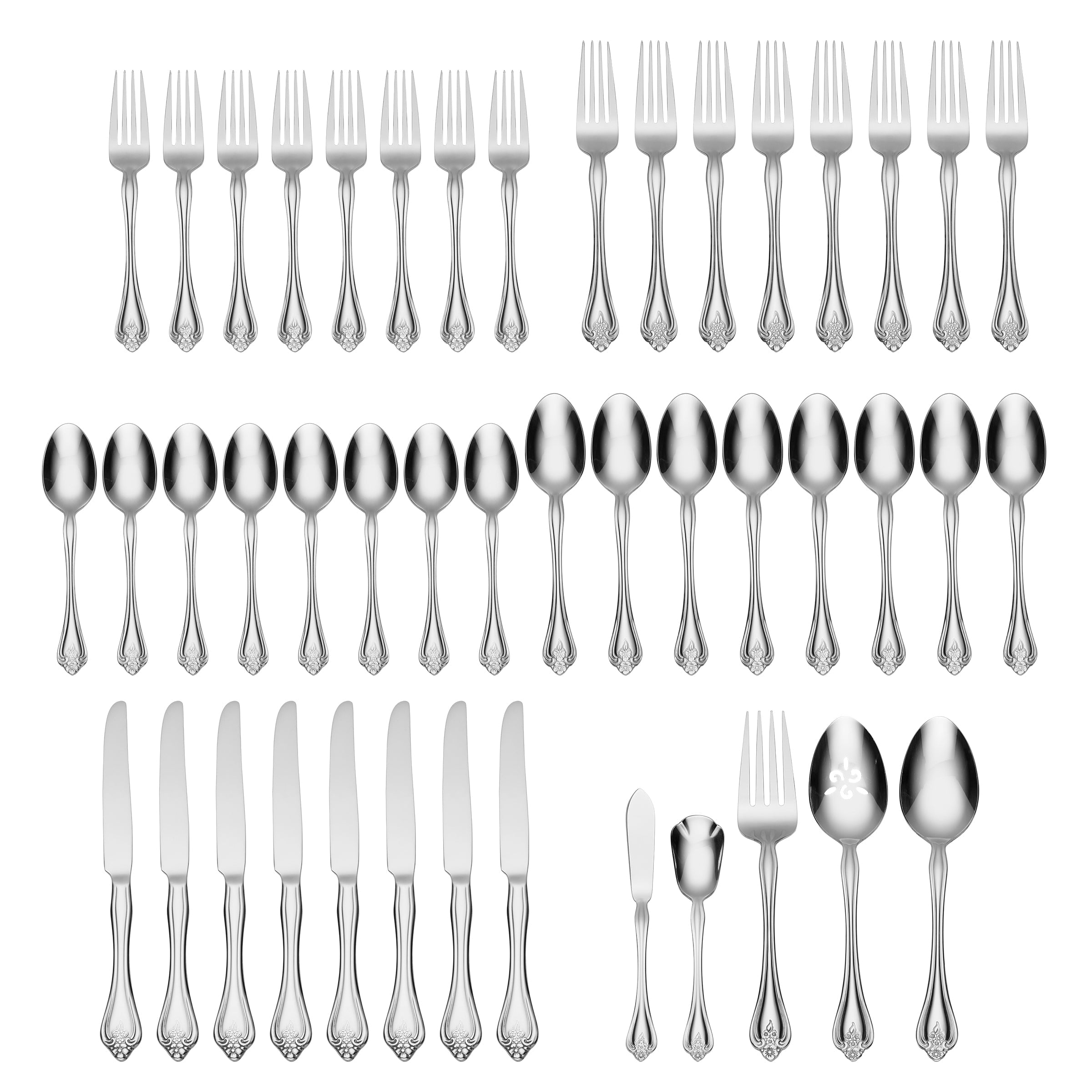 45-Piece Flatware Set for Formal Dining & Special Occasions | Boutonniere