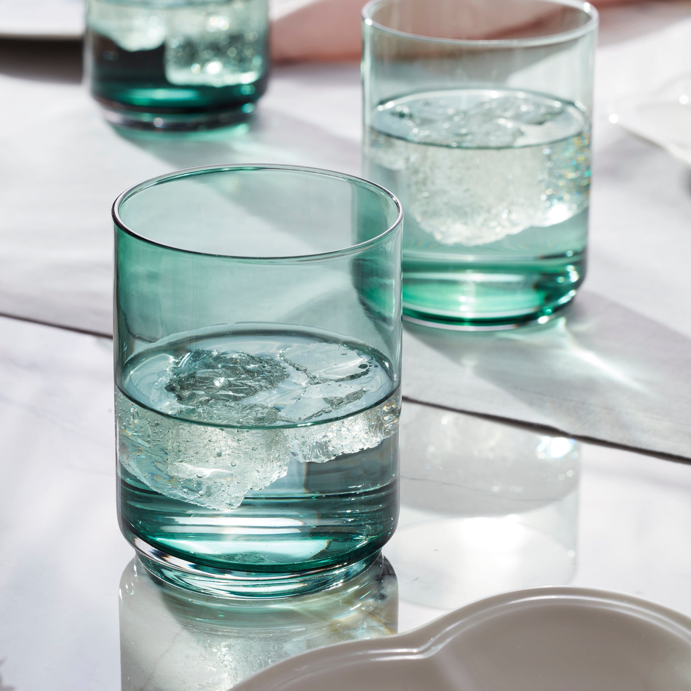 Stackable Green Tall Drinking Glasses - Set of 4 | Tuscany Classics