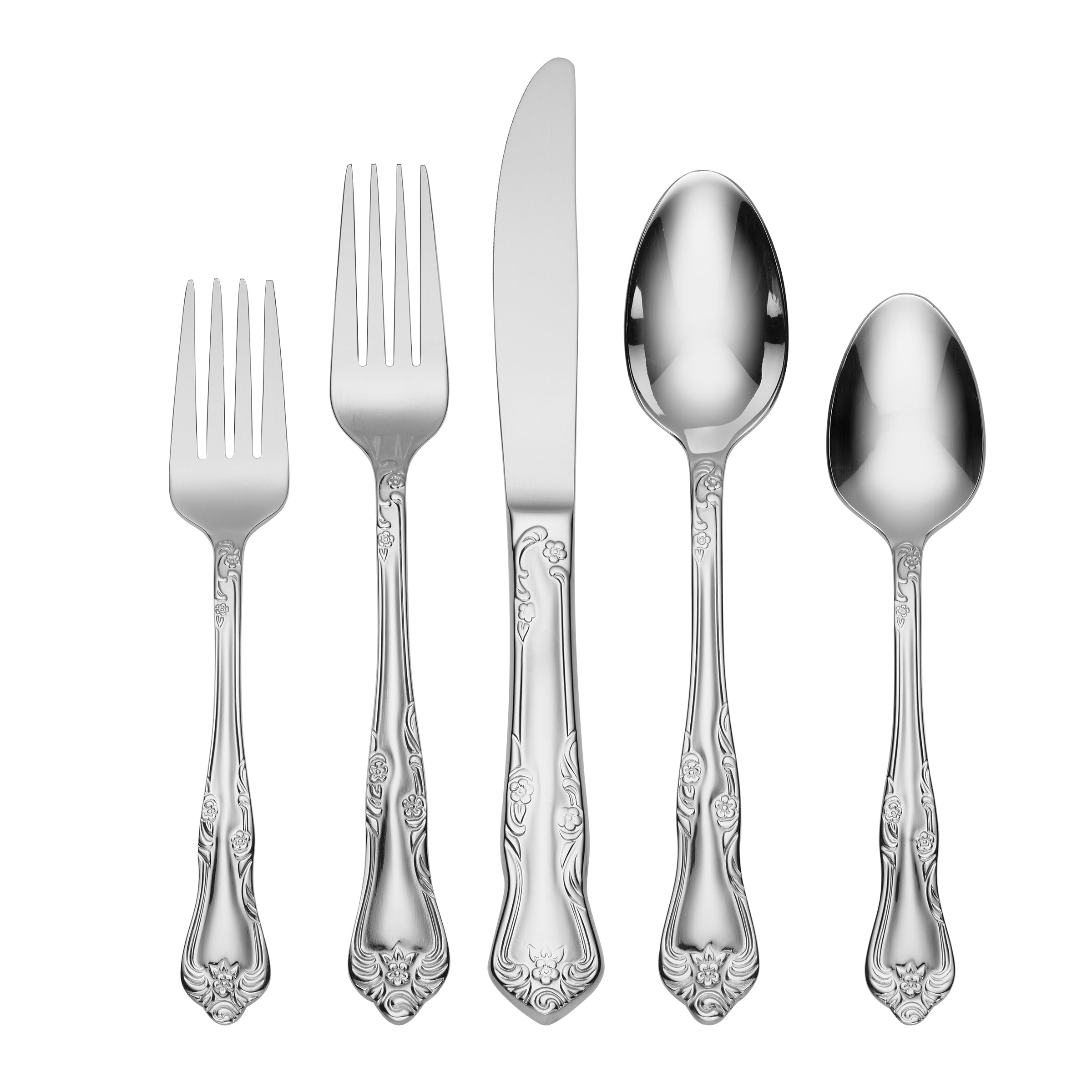 20-Piece Flatware Set with Floral Design | Azalea