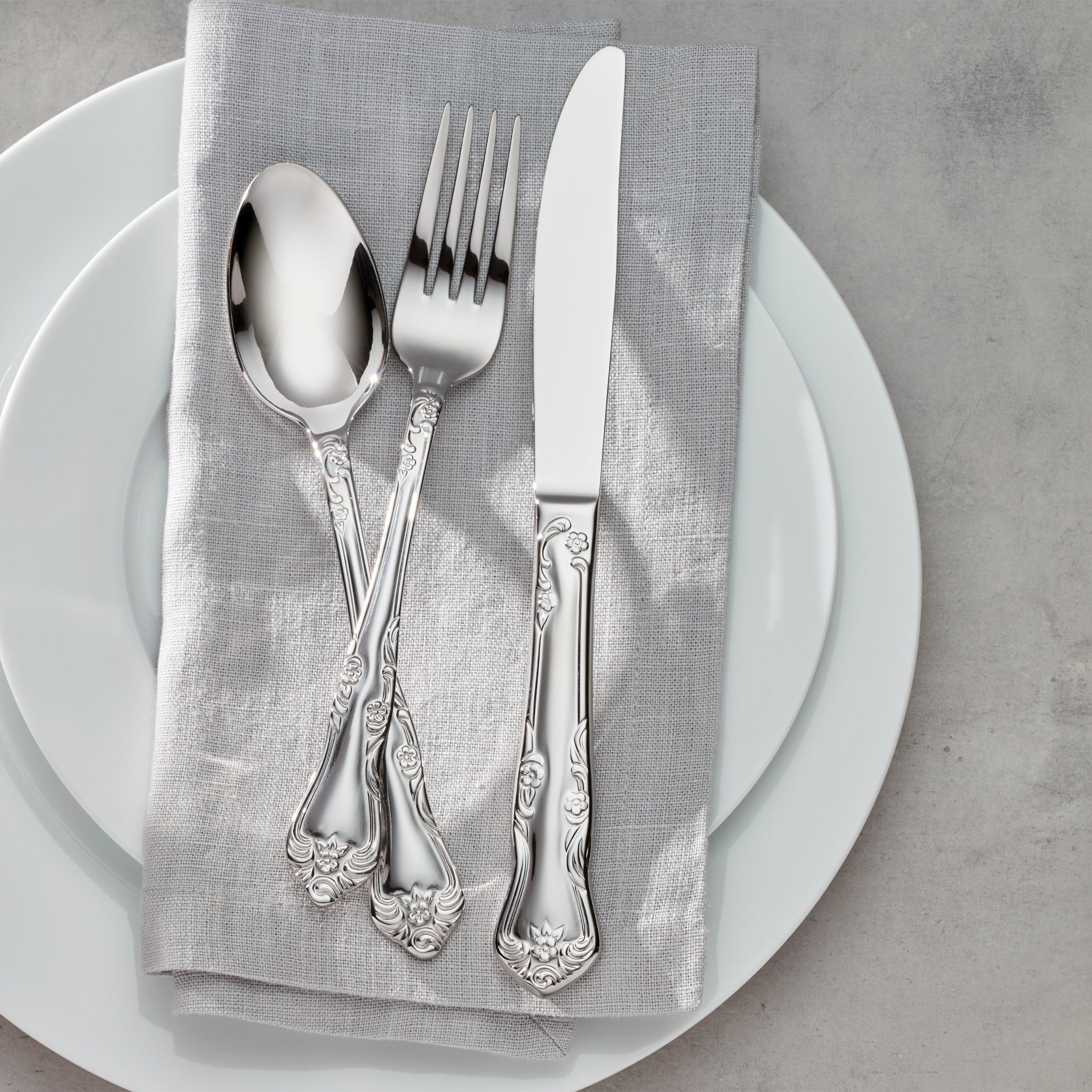 20-Piece Flatware Set with Floral Design | Azalea