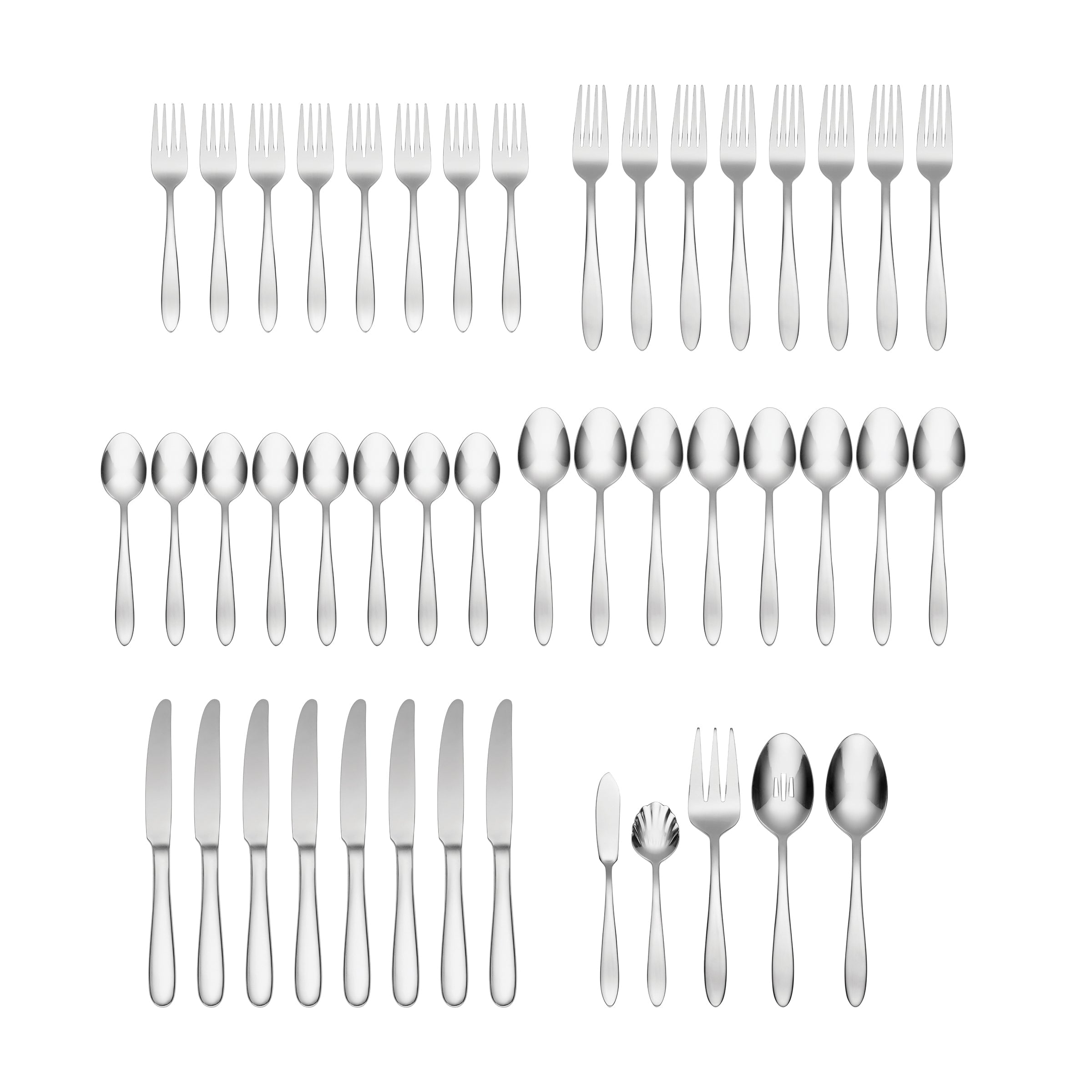 45 Piece Flatware Set - Stainless Steel Cutlery Set | Mooncrest