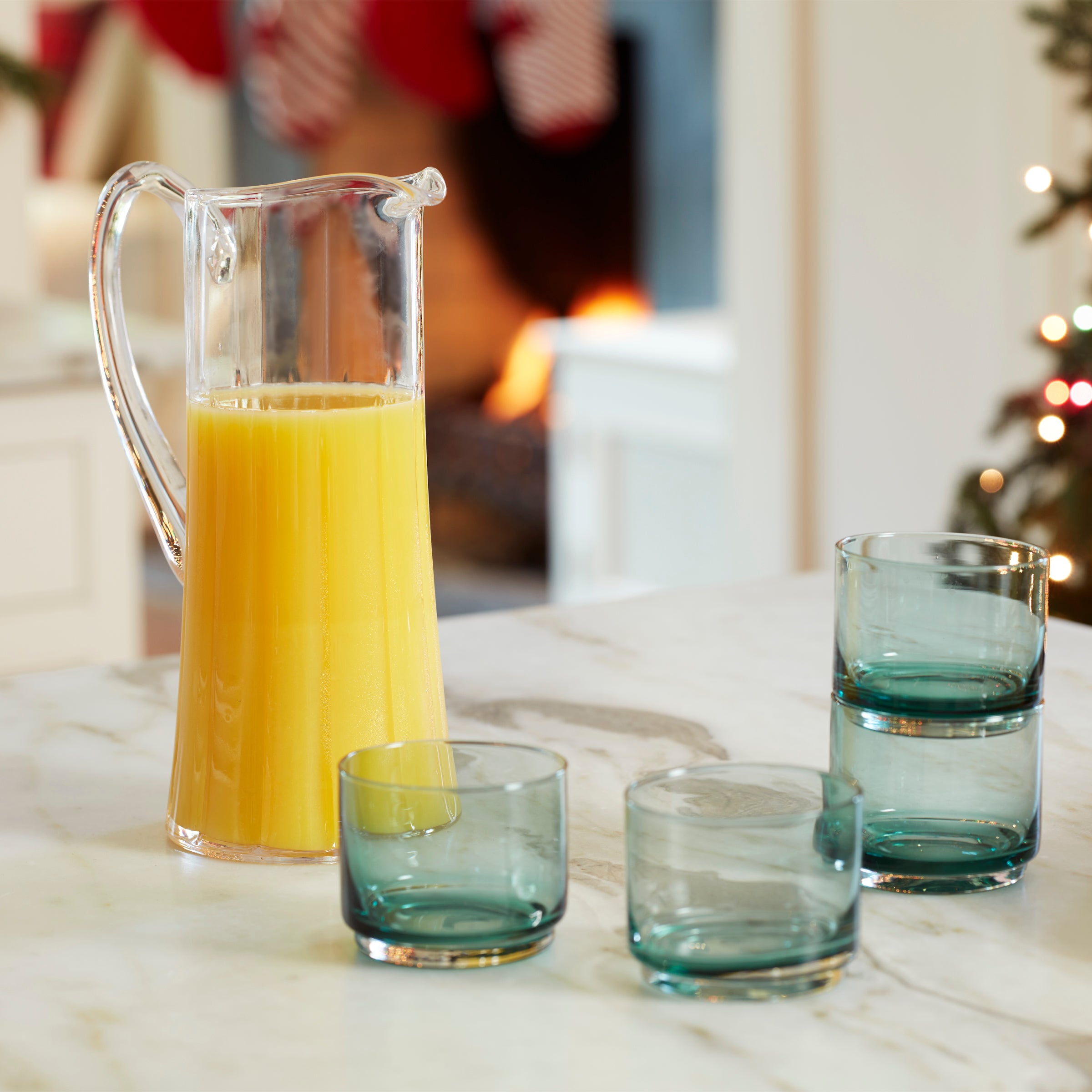 Stackable Green Short Glasses Set of 4 | Tuscany Classics