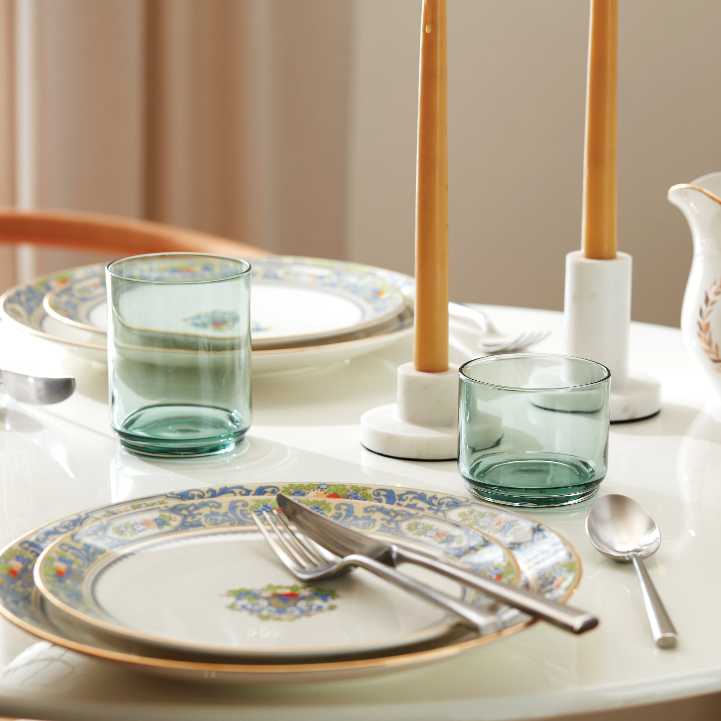 Stackable Green Short Glasses Set of 4 | Tuscany Classics