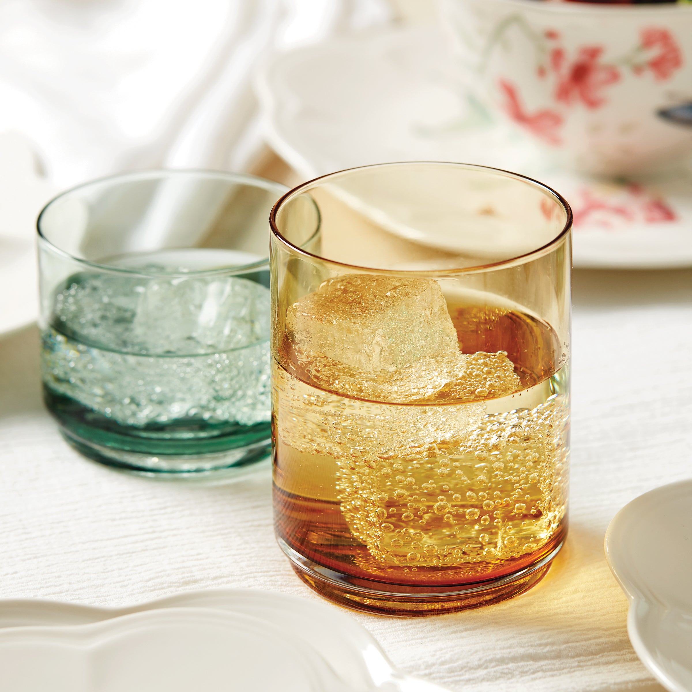 Stackable Green Short Glasses Set of 4 | Tuscany Classics