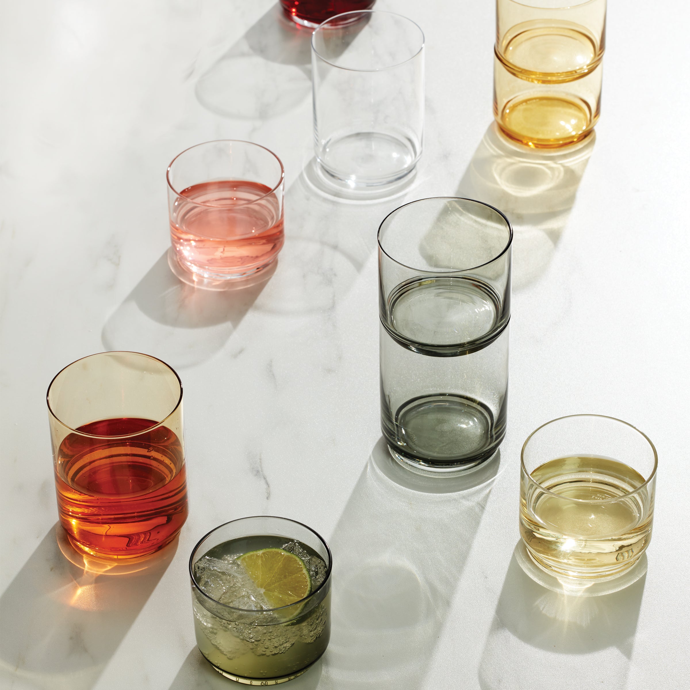 Stackable Amber Tall Glasses Set of 4 | Tuscany Classics