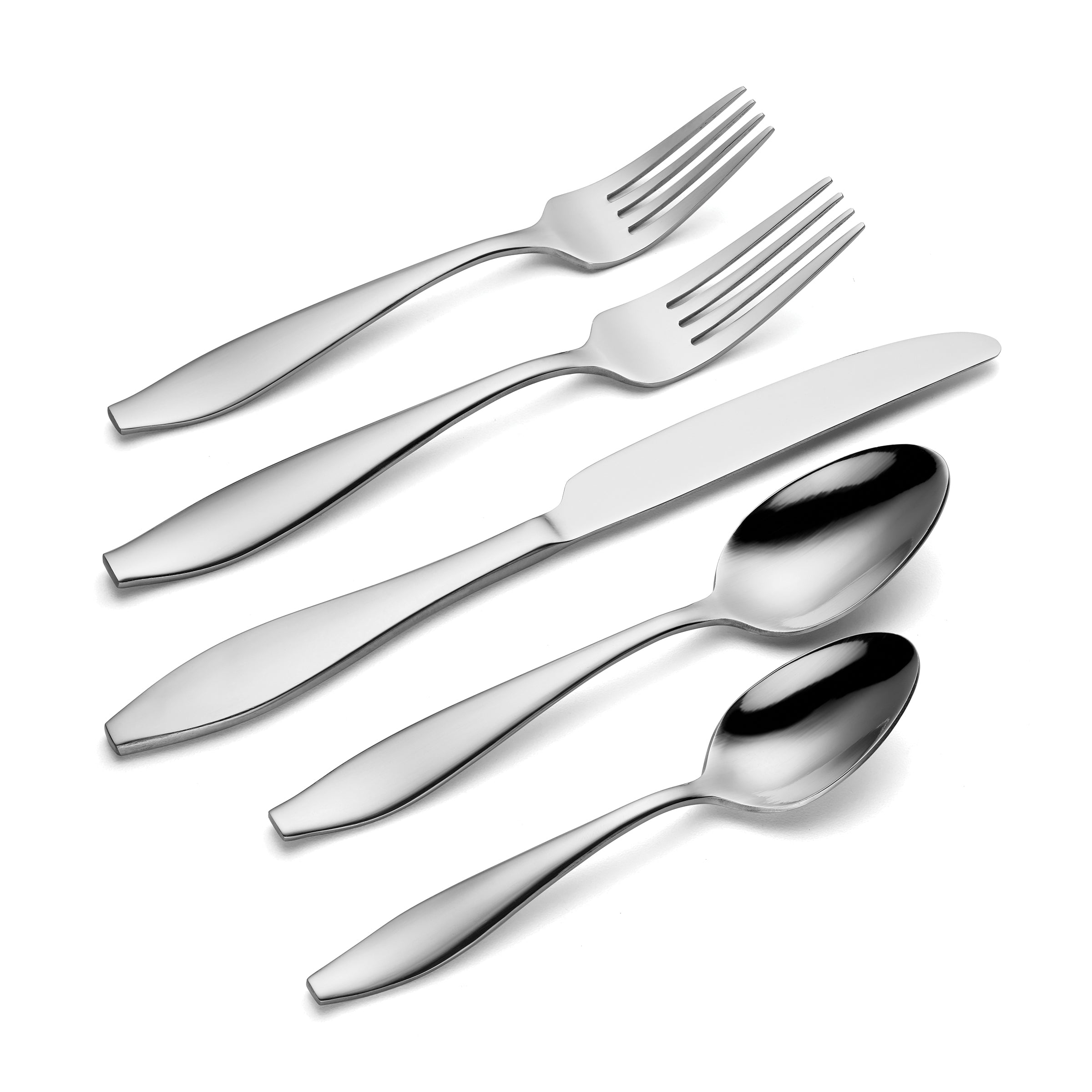 20-Piece Flatware Set with Modern Clipped Design | Comet