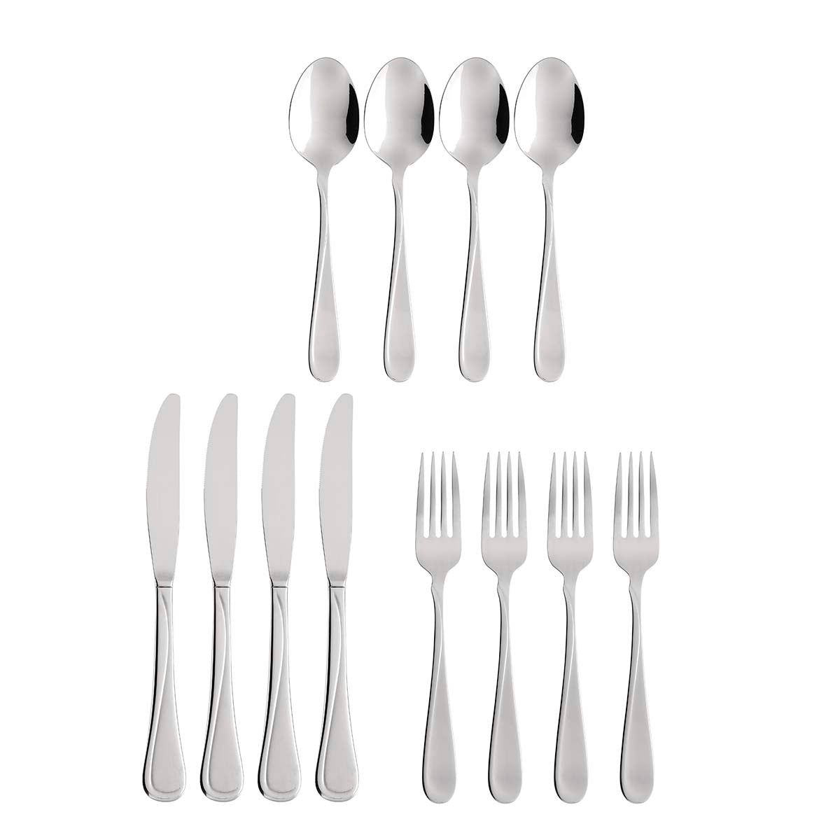 12-Piece Flatware Set | Mid-Century Modern Design | Flight