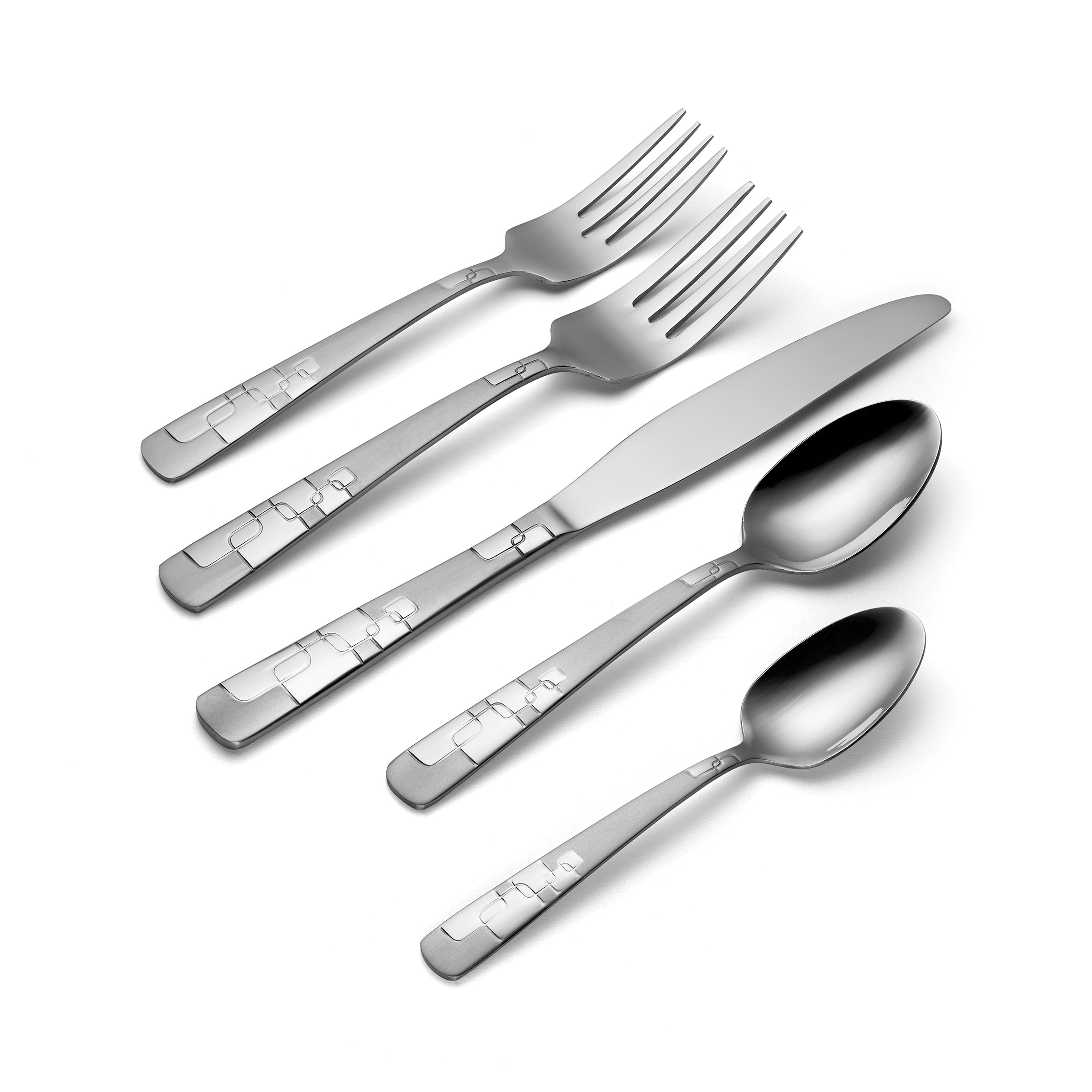 Modernist 20-Piece Flatware Set with Geometric Design | Quadratic