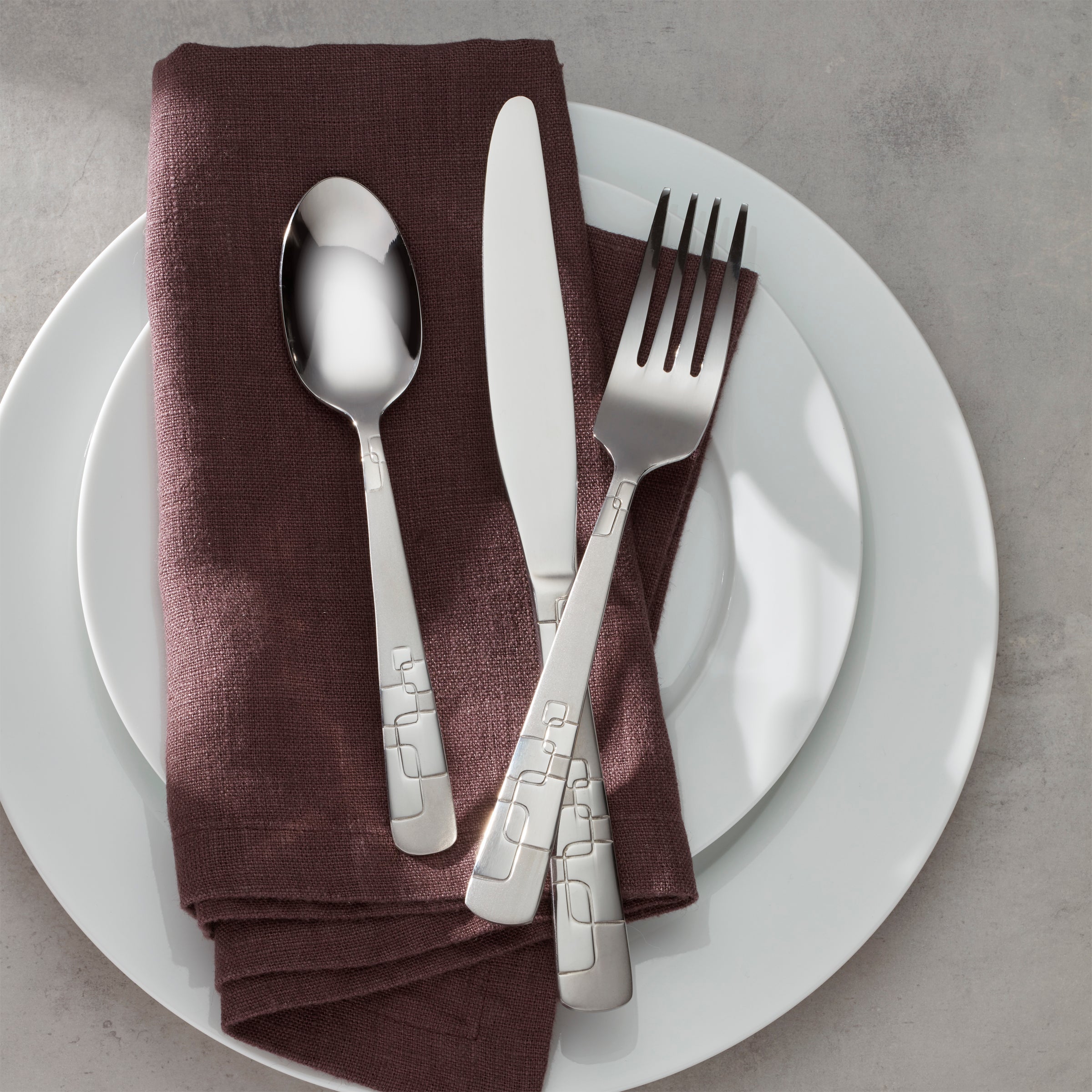 Modernist 20-Piece Flatware Set with Geometric Design | Quadratic