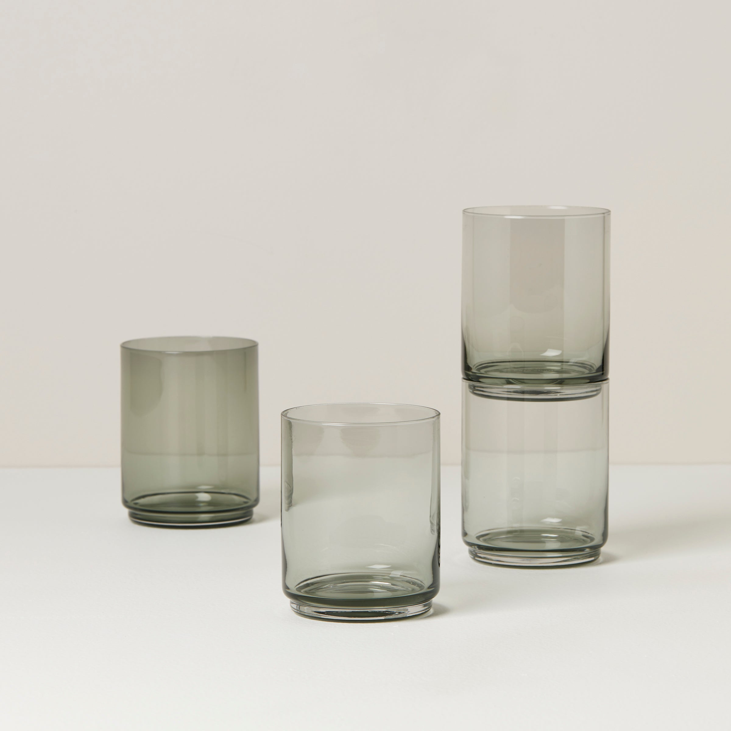 Stackable Smoke Tall Glasses Set of 4 | Tuscany Classics