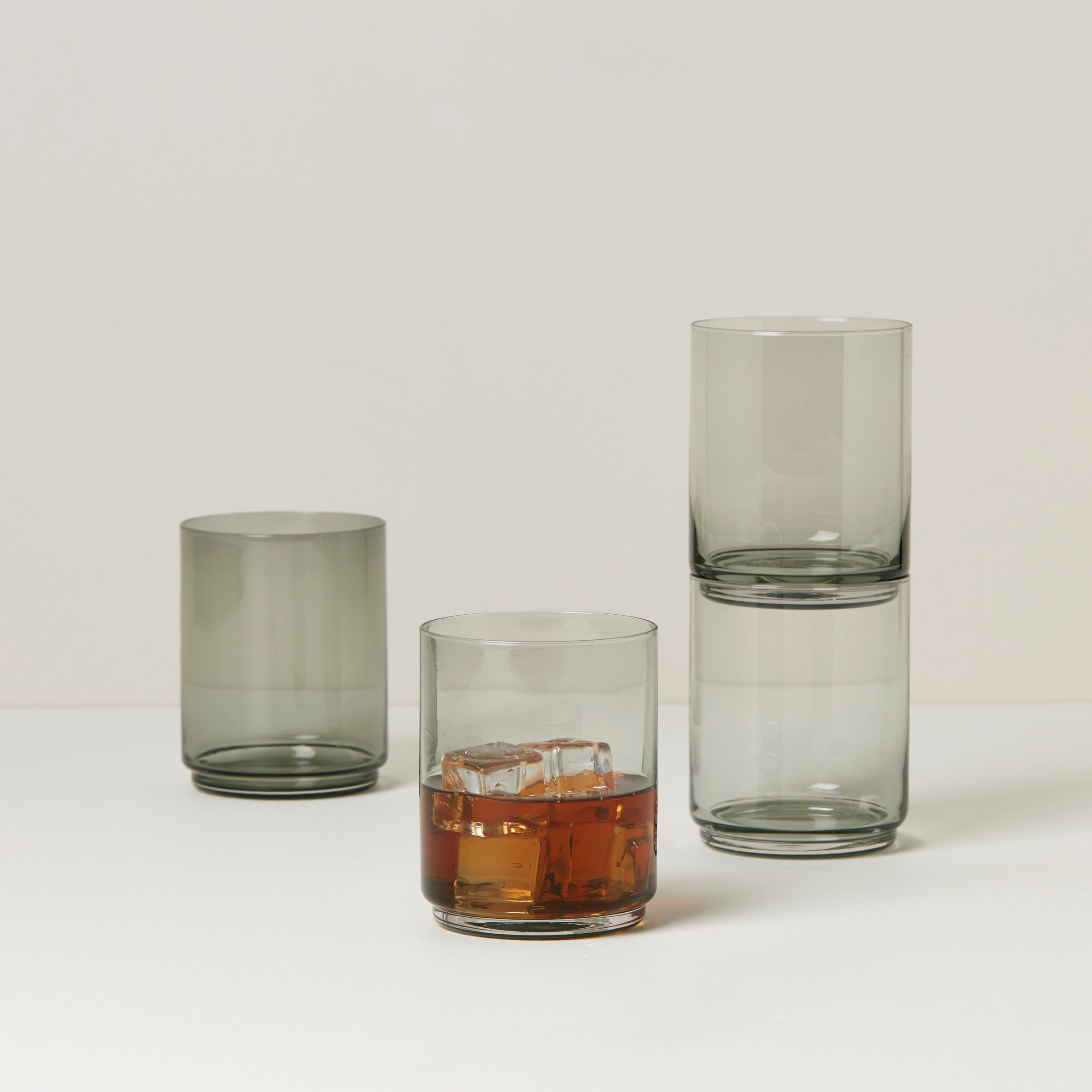 Stackable Smoke Tall Glasses Set of 4 | Tuscany Classics