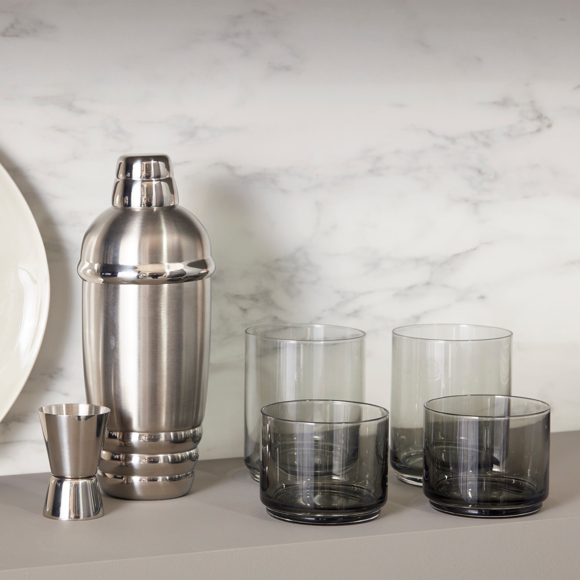 Stackable Smoke Tall Glasses Set of 4 | Tuscany Classics