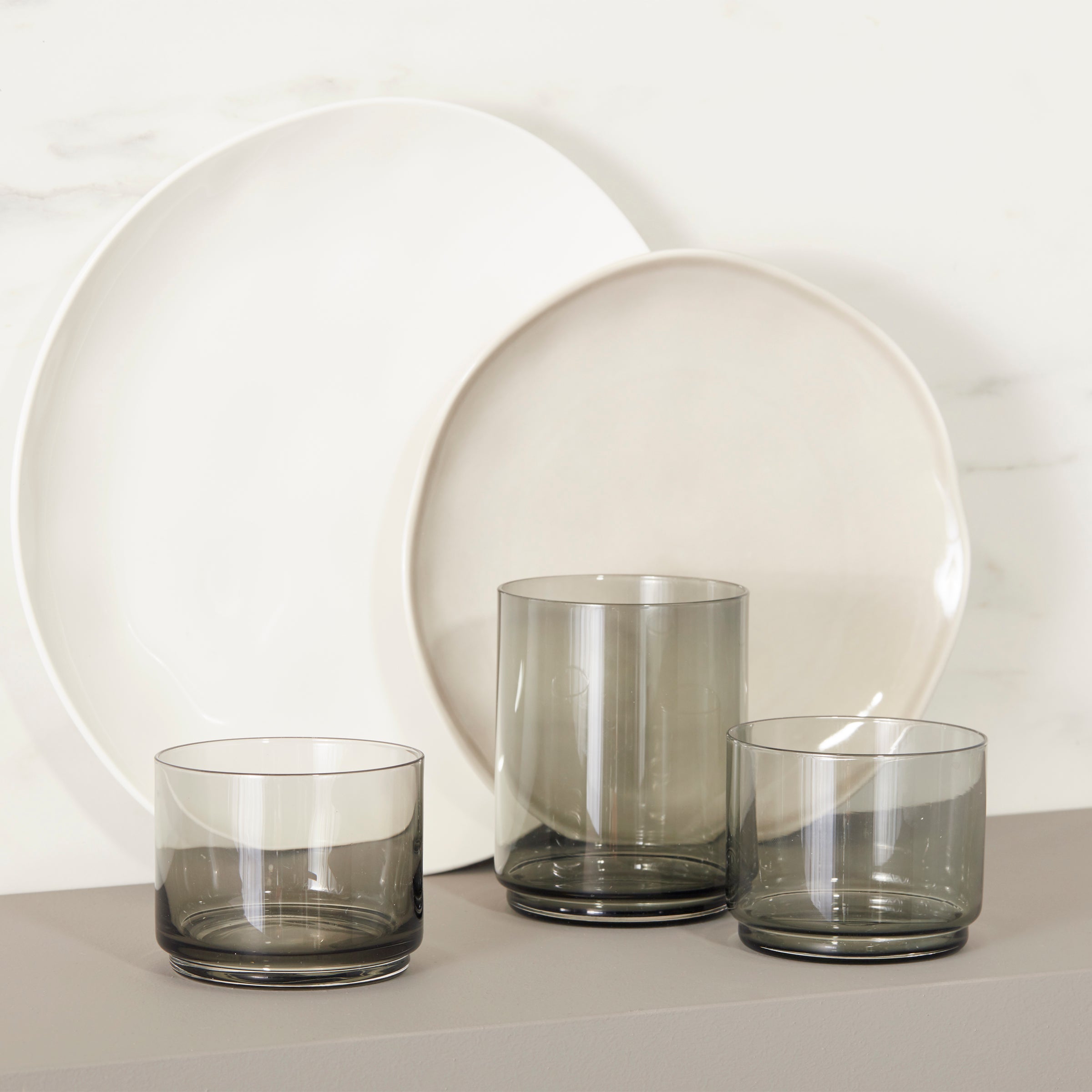 Stackable Smoke Tall Glasses Set of 4 | Tuscany Classics