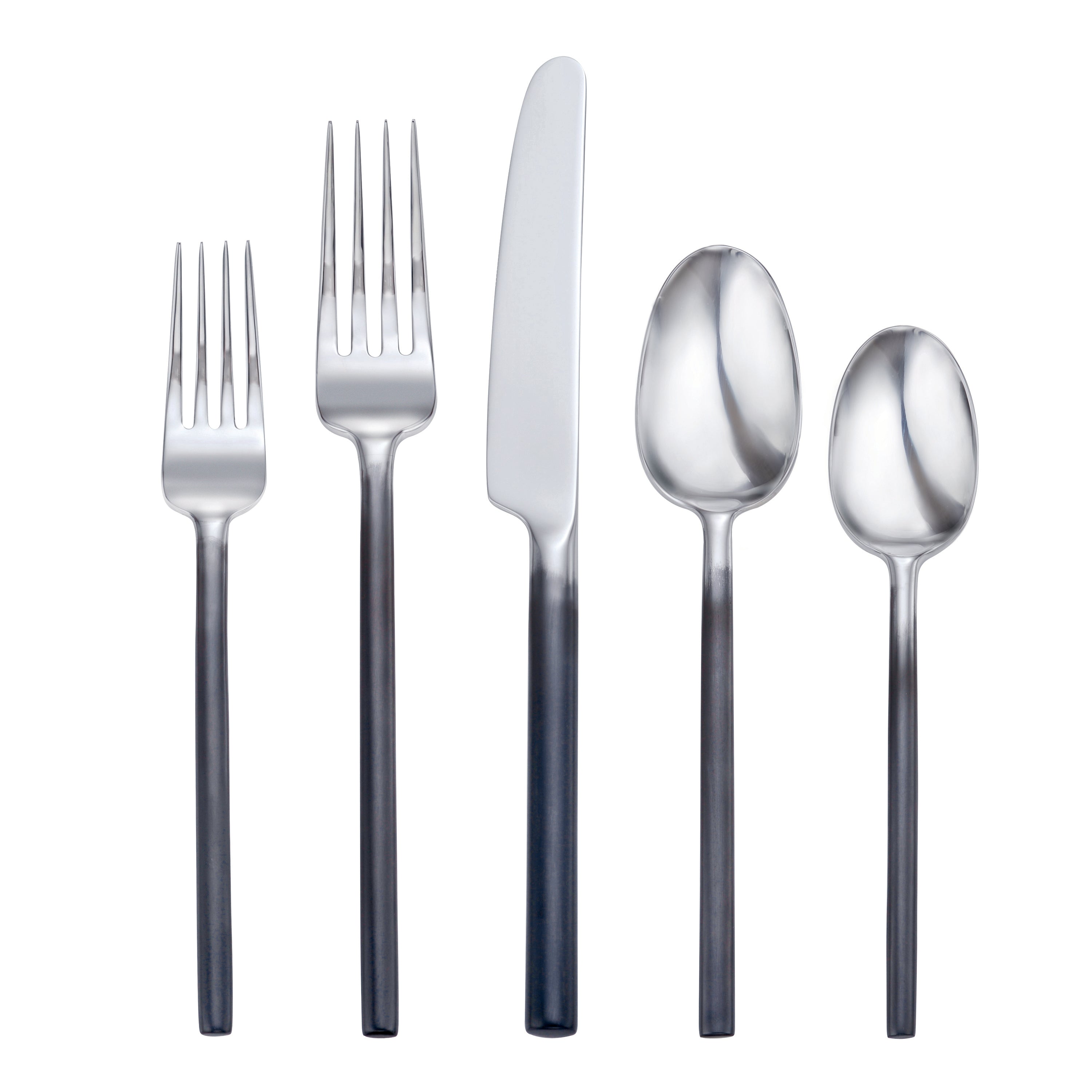 Black 20-Piece Flatware Set with Oxidized Handles | Raven