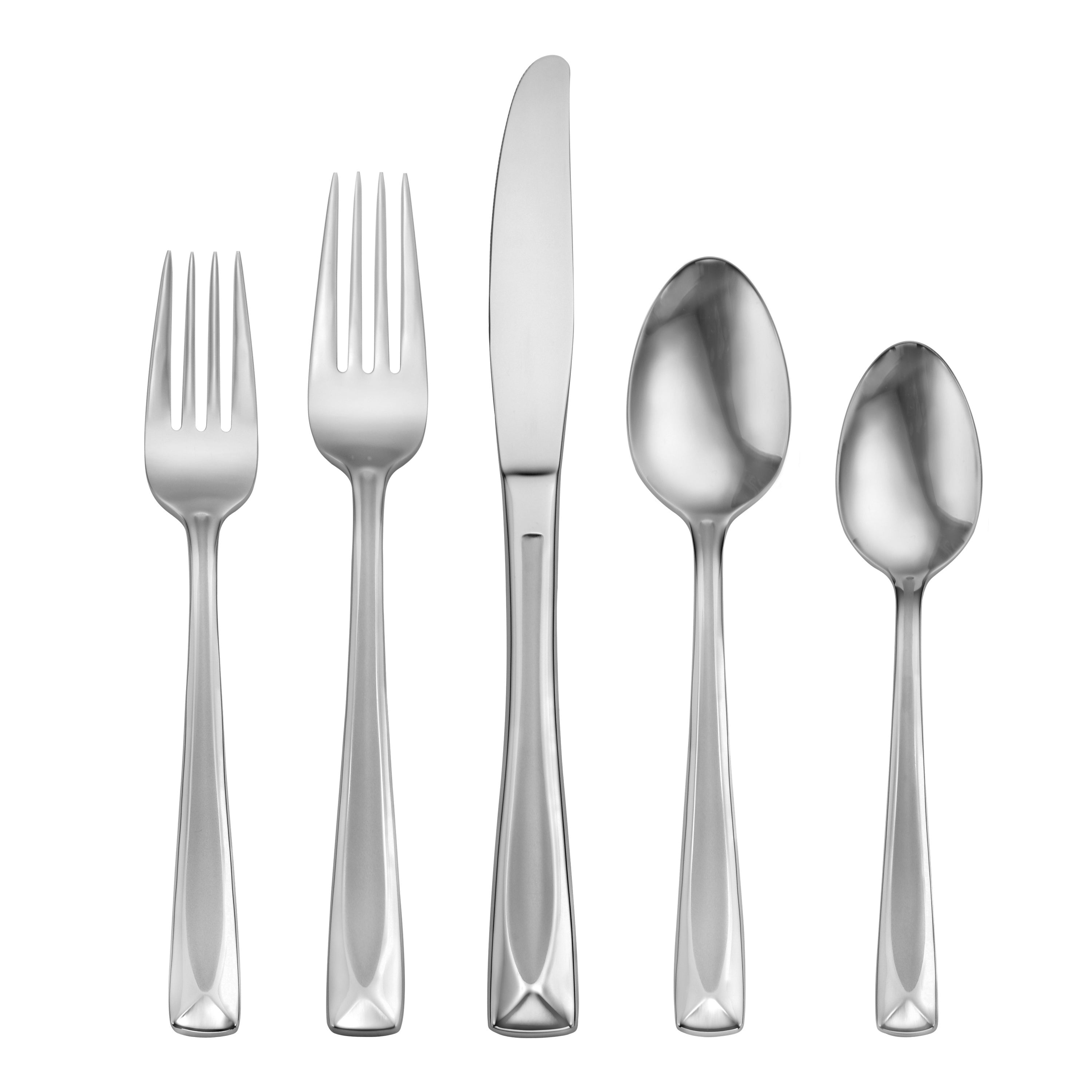 45-Piece Satin Flatware Set with Modern Curved Design | Lincoln