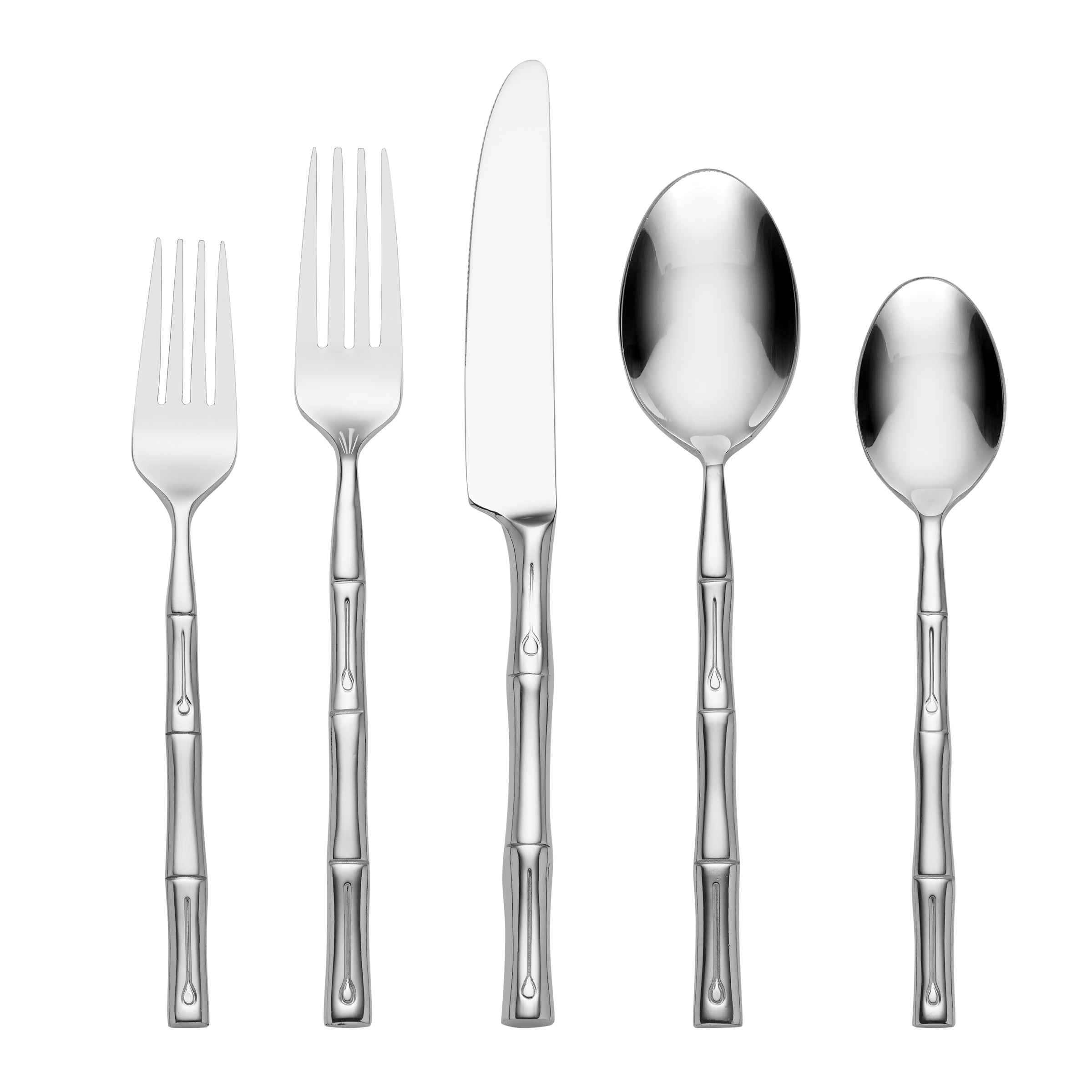 Bamboo Handle Flatware Set 20-Piece | Stainless Steel Tableware