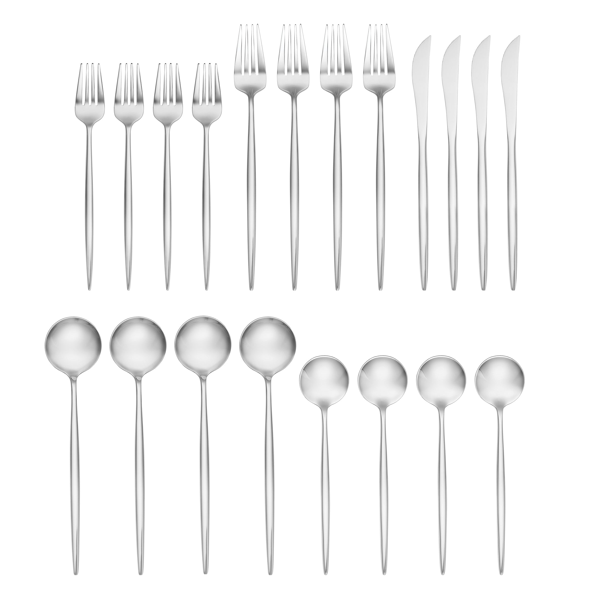 Mirror Finish Flatware Set 20-Piece | Zephyr by Skandia