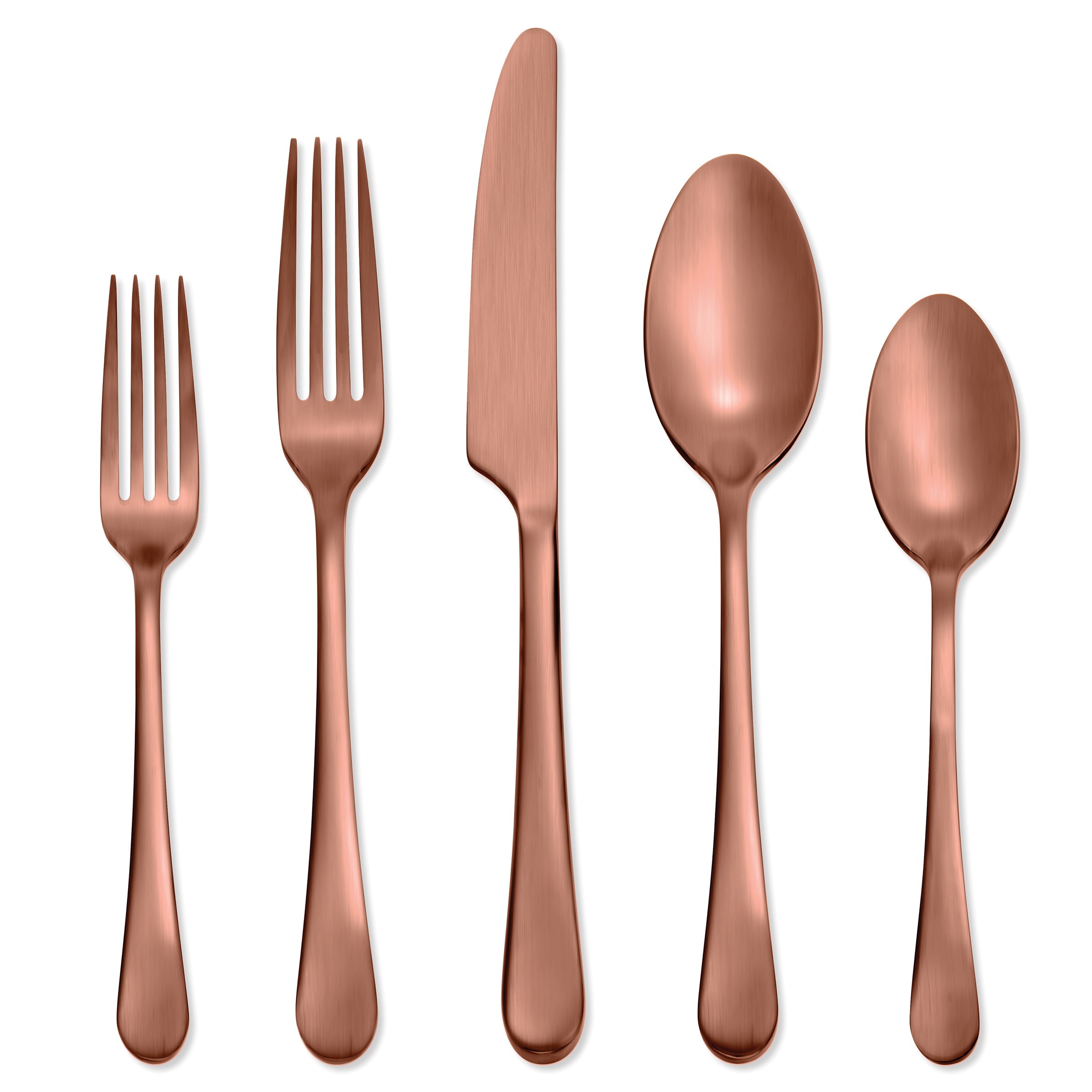Copper Titanium Flatware Set 20-Piece | Mirabella Satin