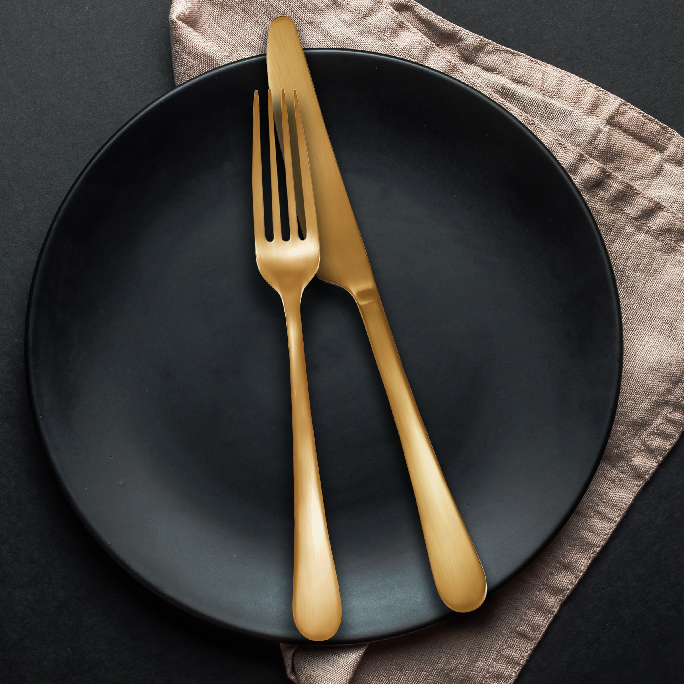 Gold Titanium Flatware Set 20-Piece for Elegant Dining | Mirabella