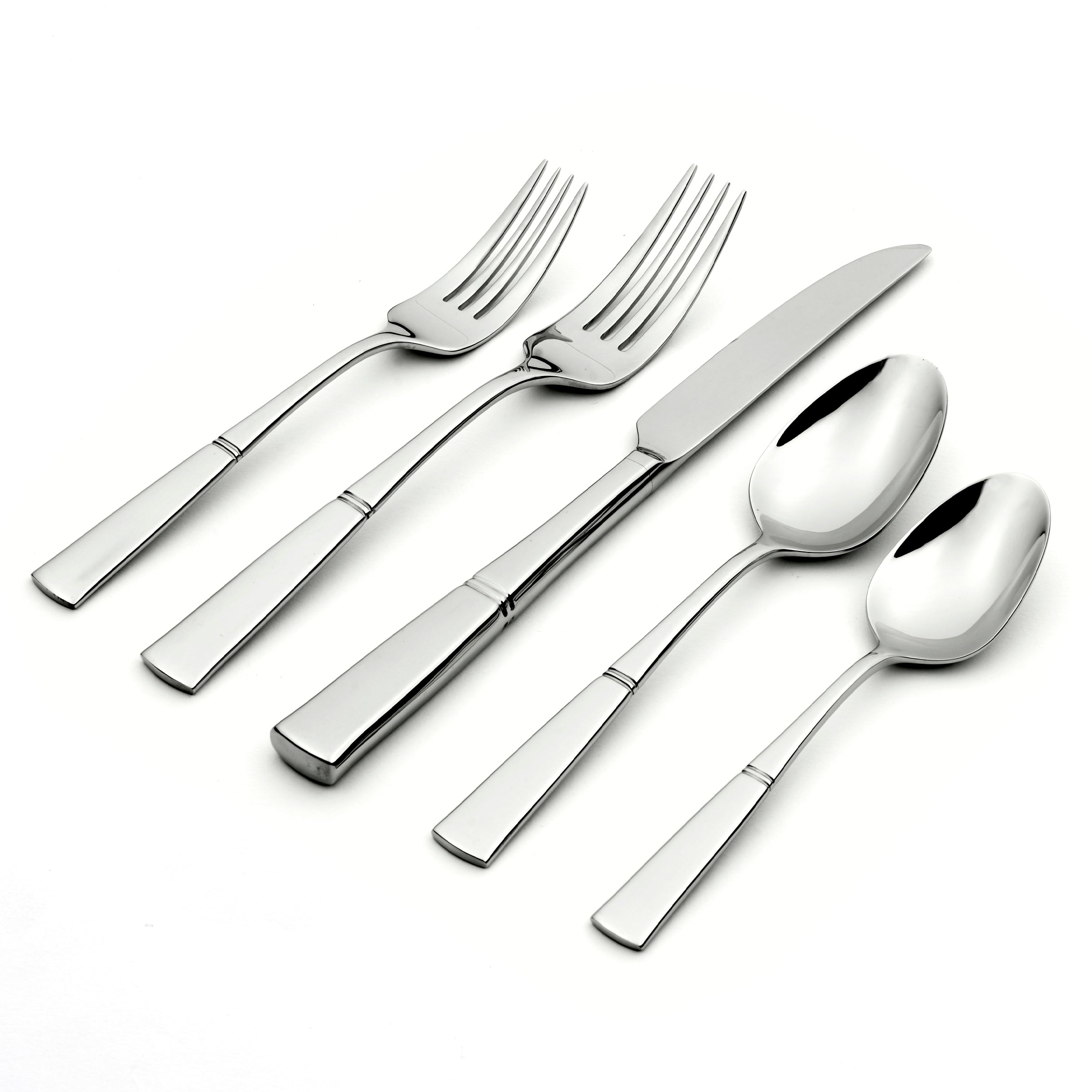 45 Piece Flatware Set with Sleek Geometric Design | Glenview