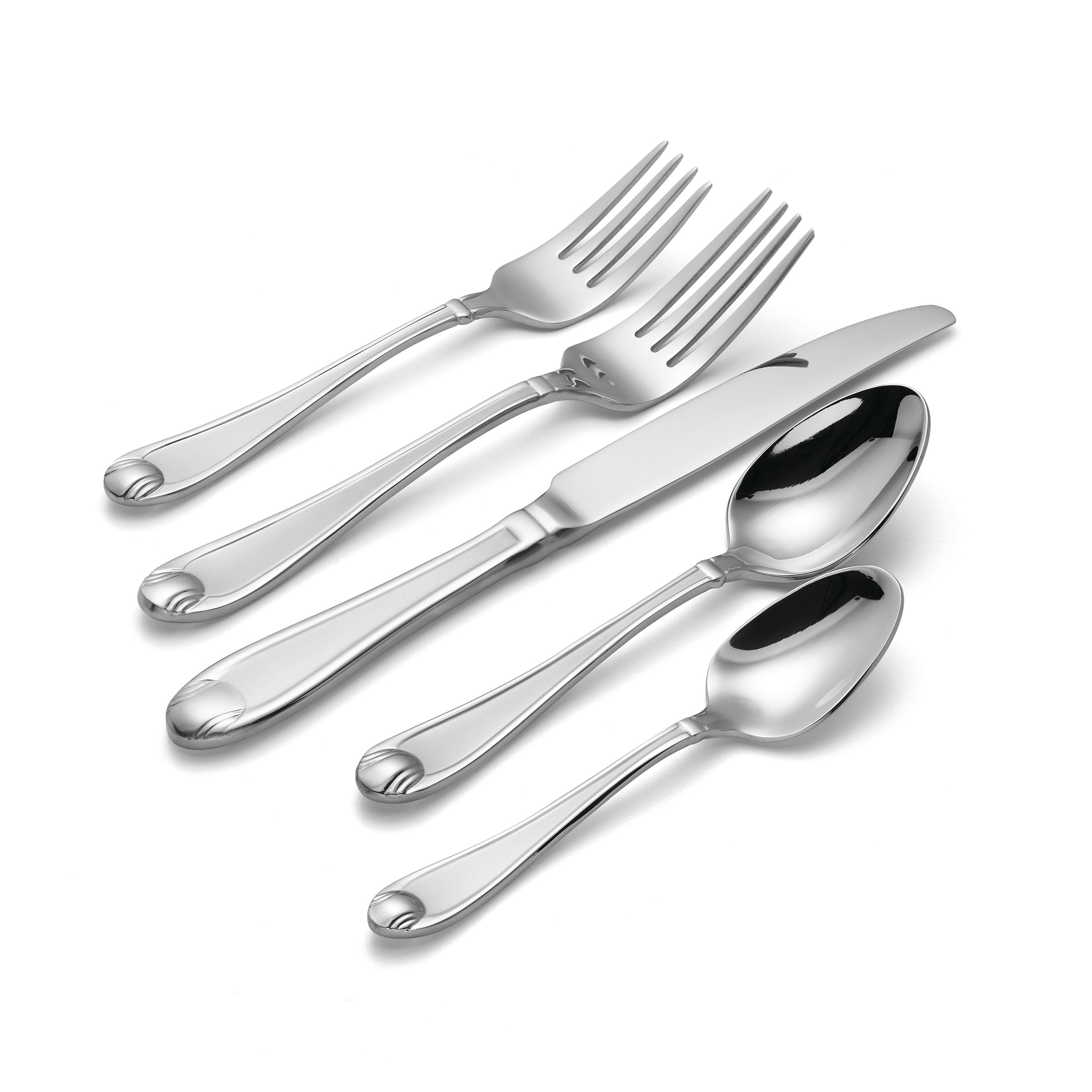 Garnet Satin 65-Piece Flatware Set with Shell Clip | Coastal Dining