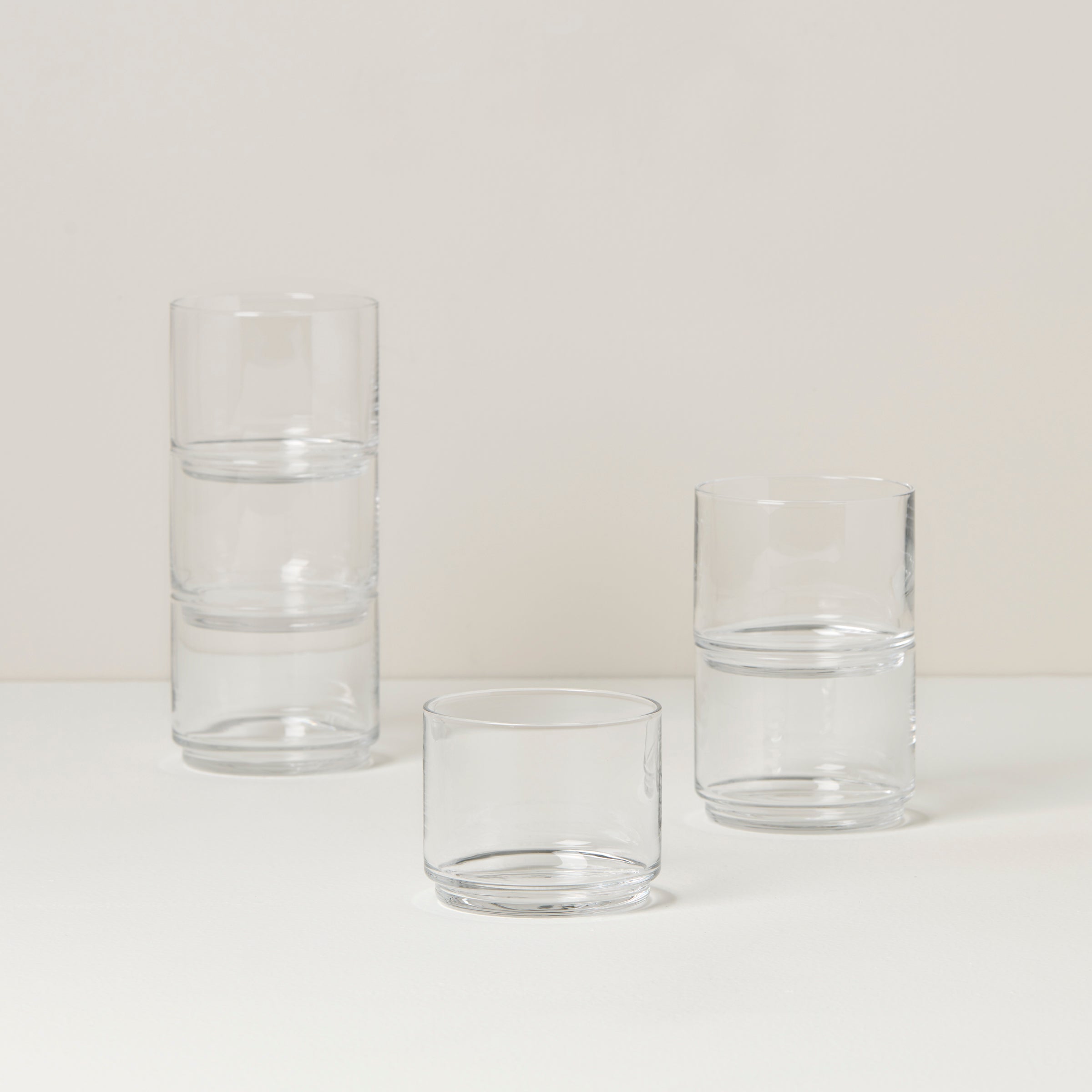 Stackable Clear Short Glasses Set of 6 | Tuscany Classics