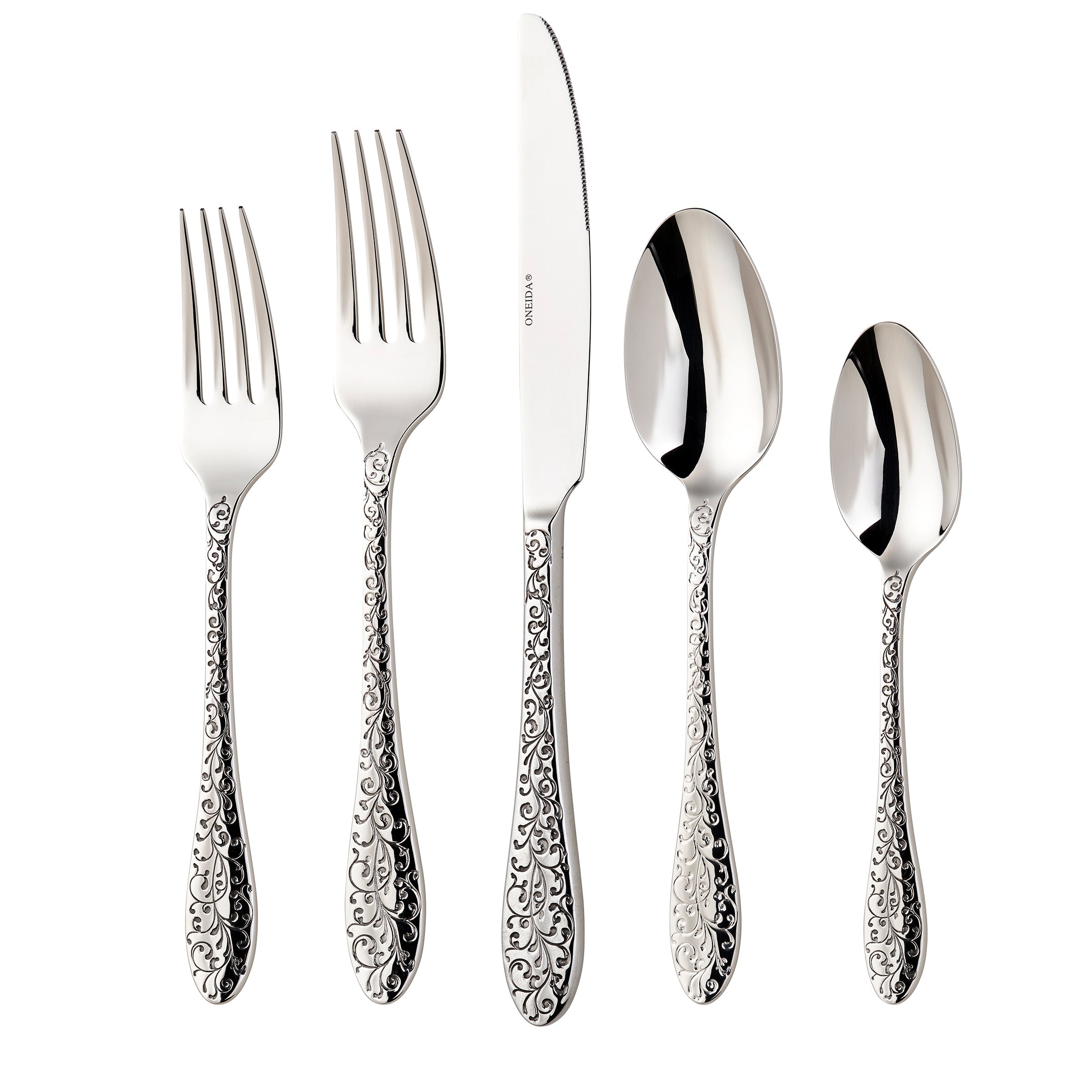 20 Piece Flatware Set with Floral Paisley Design | Ivy Flourish
