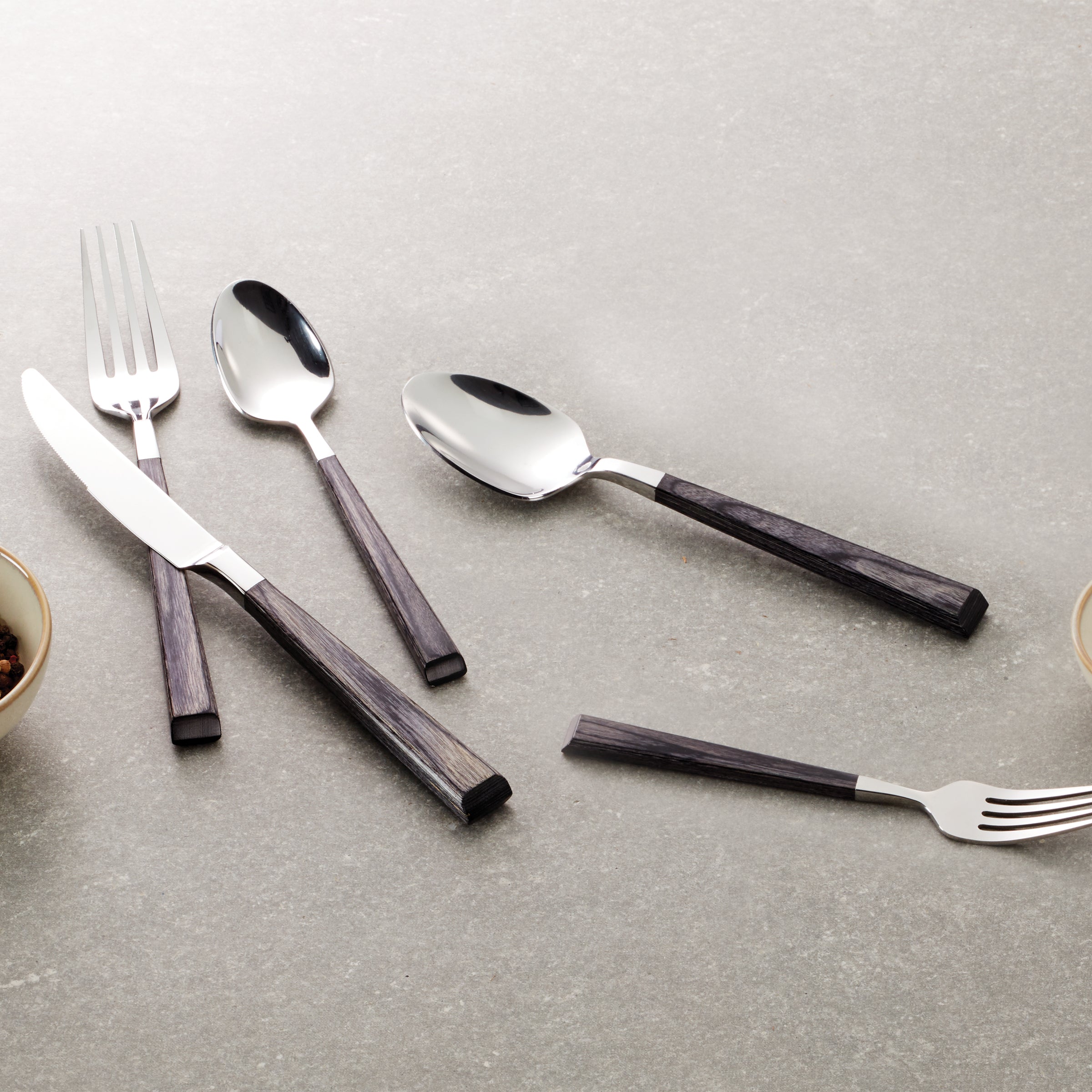 Charcoal Stainless Steel 5-Piece Flatware Set | Coronado