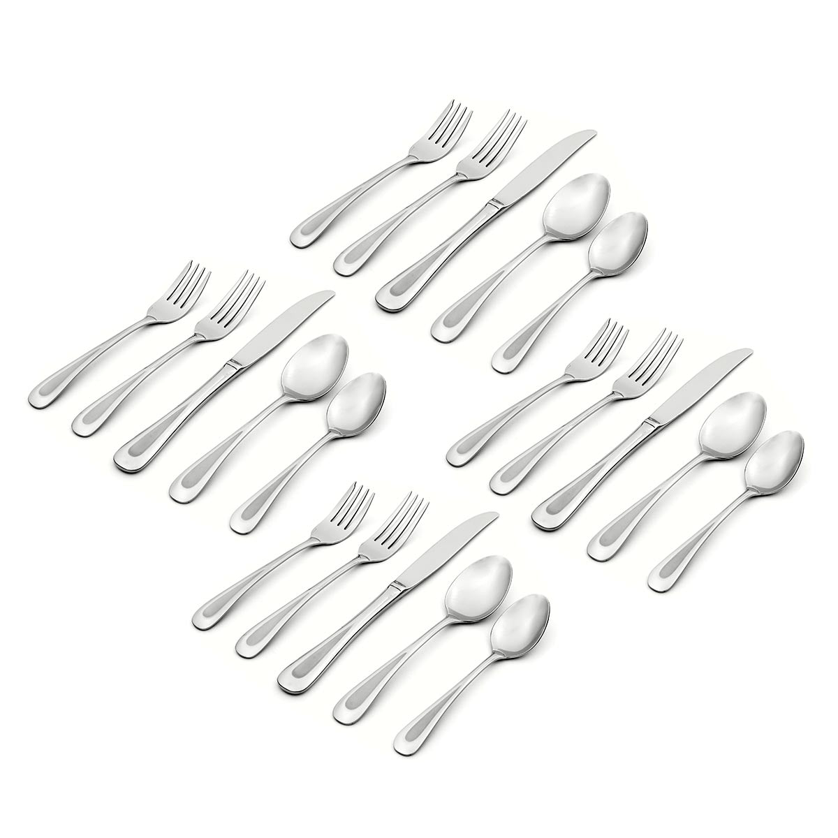 20-Piece Flatware Set in Satin Sand Dune Finish | Elegant Dining