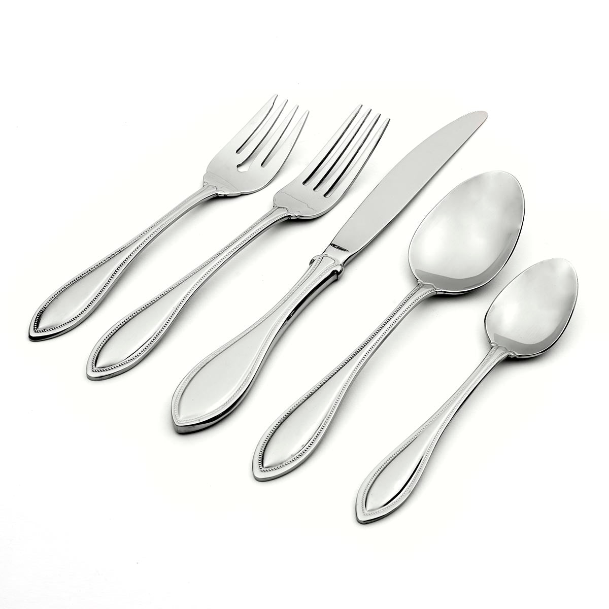 45-Piece Flatware Set with Beaded Border | American Harmony