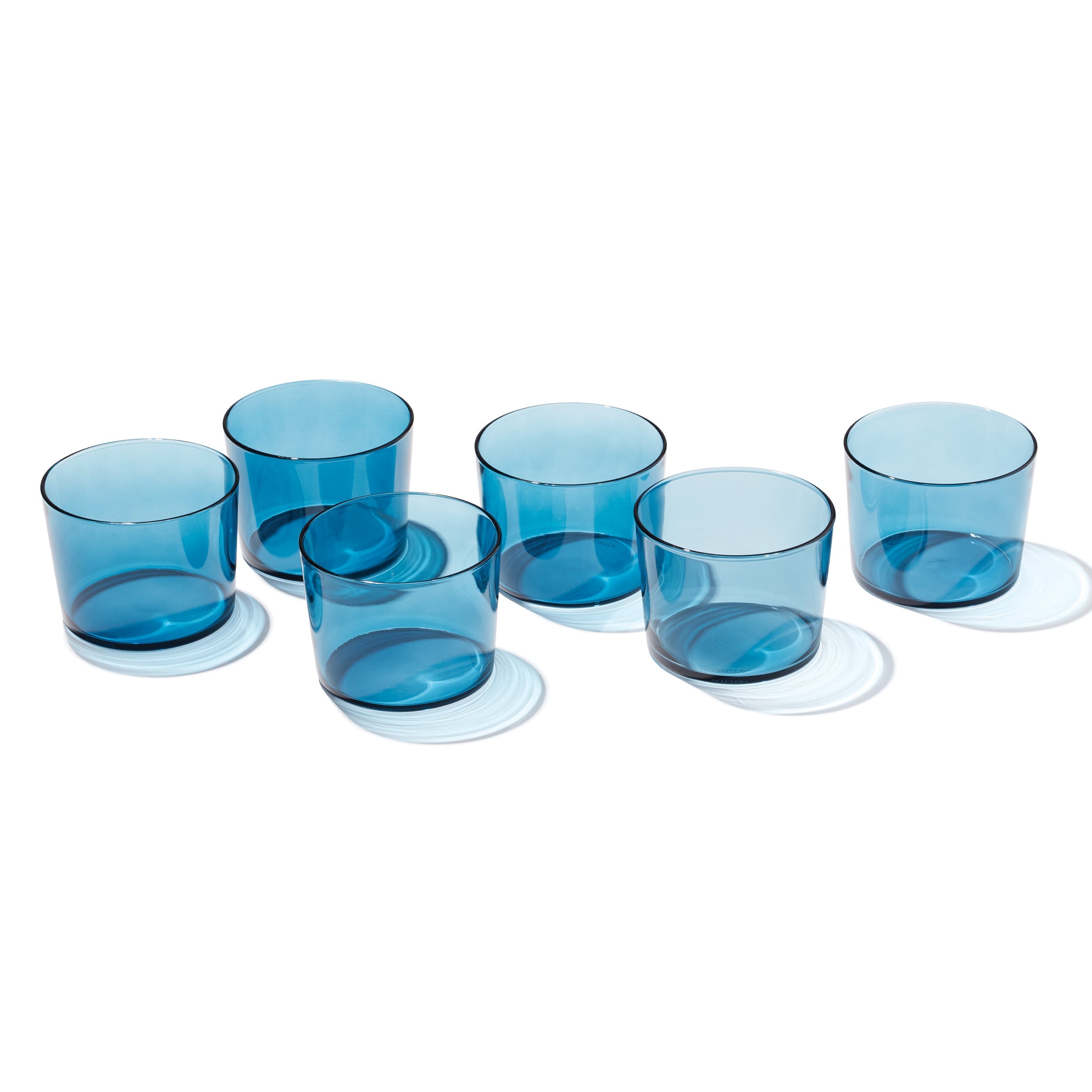 Stackable Blue Short Drinking Glasses - Set of 6 | Oneida