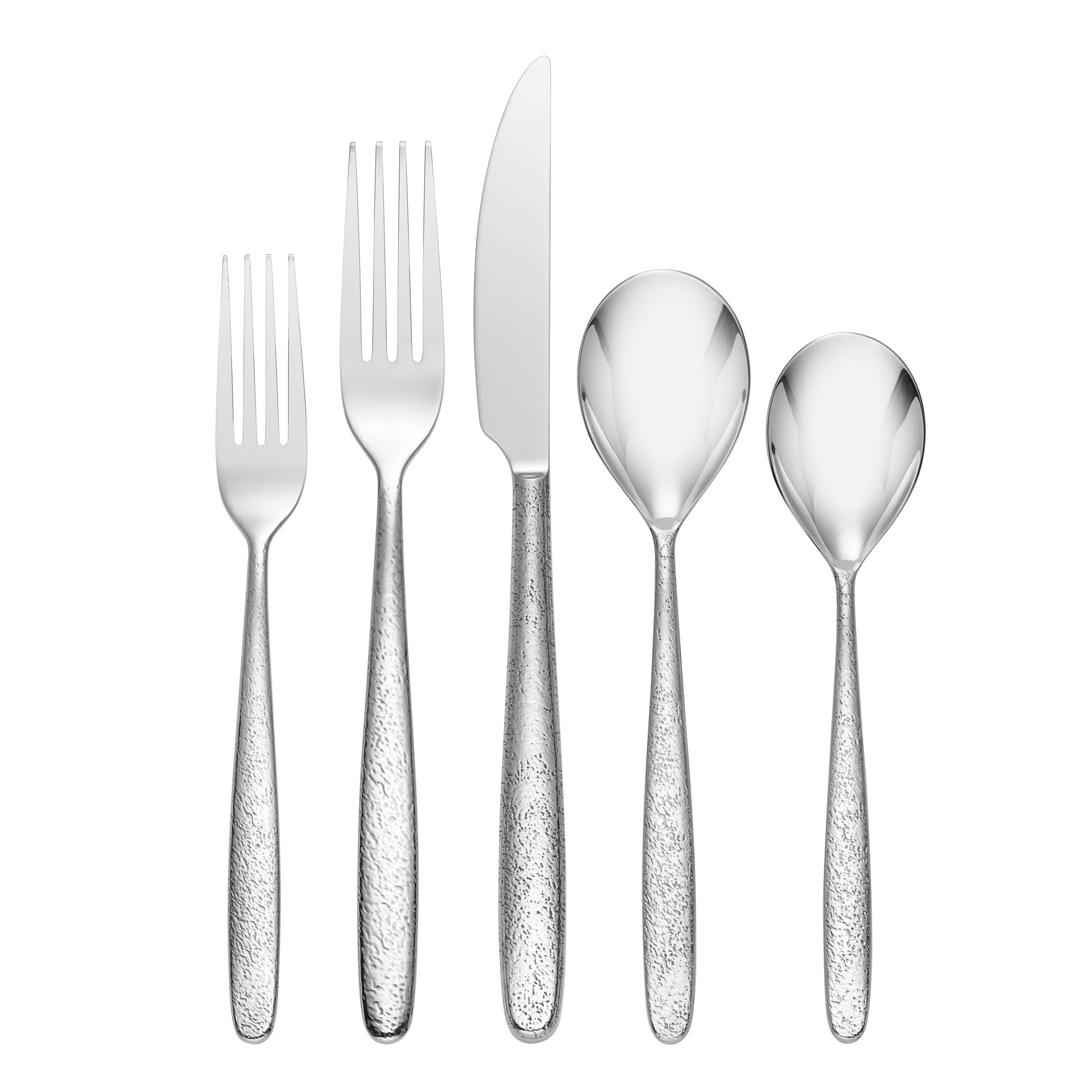 20 Piece Flatware Set with Bold Textured Design | Storm