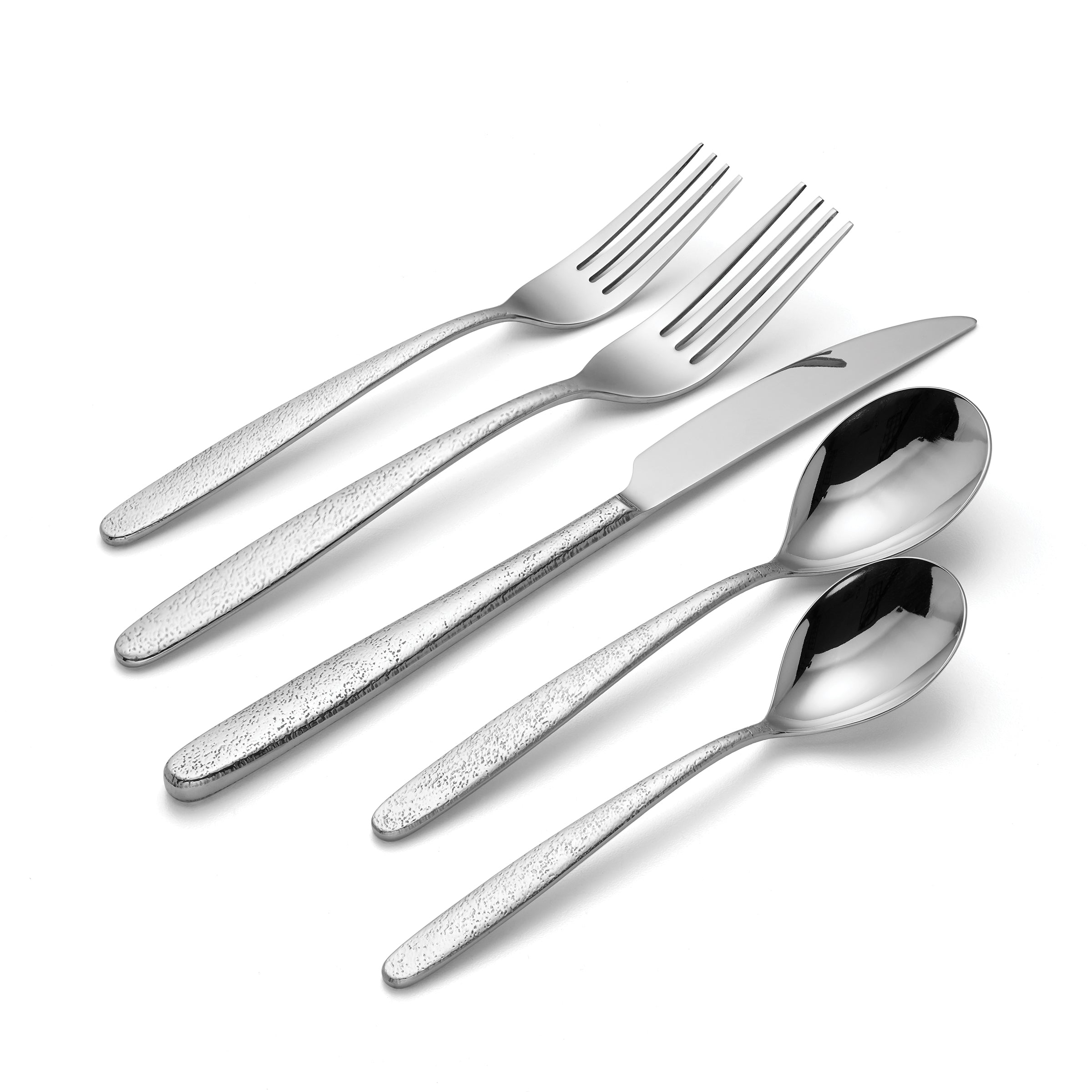 20 Piece Flatware Set with Bold Textured Design | Storm