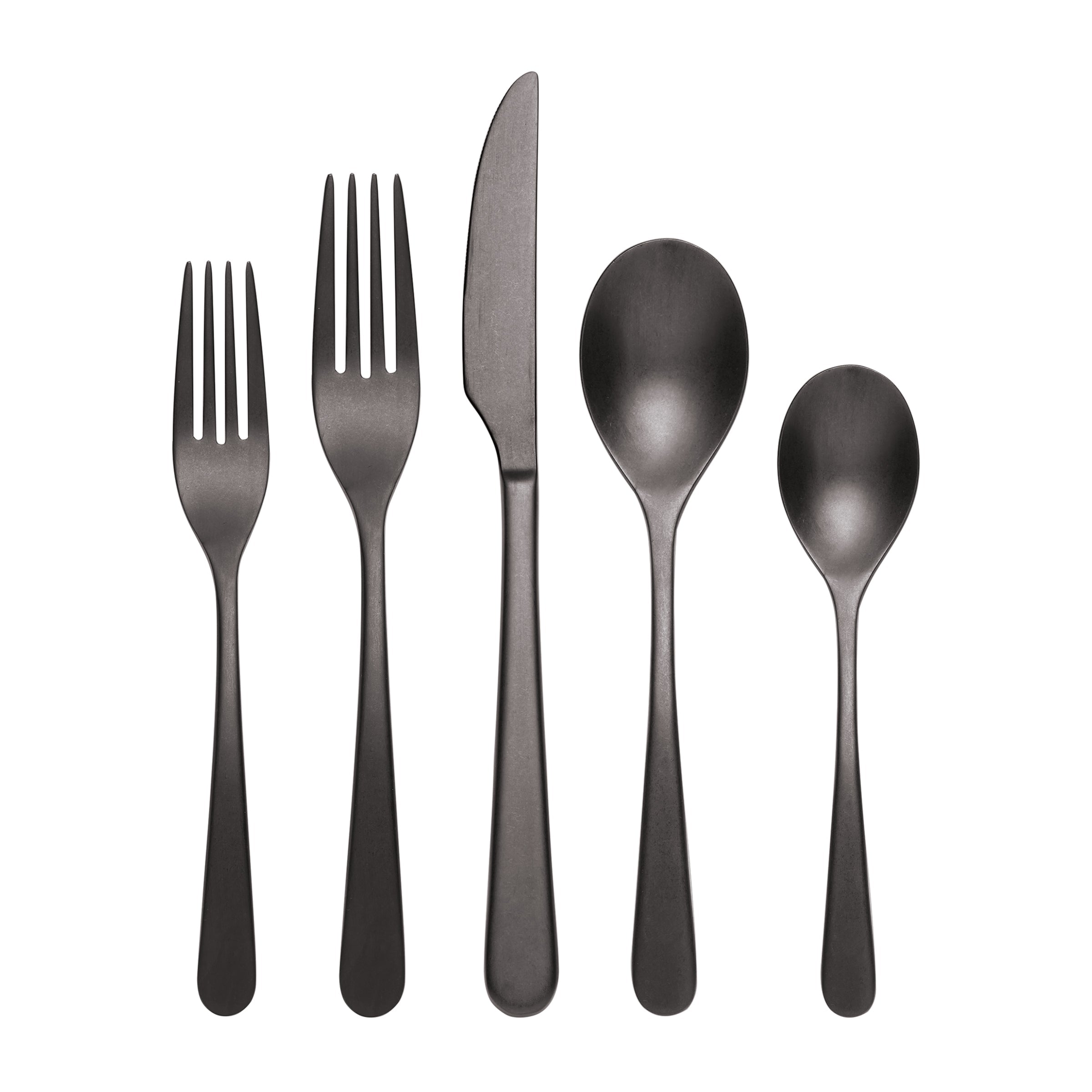 Vintage 20-Piece Flatware Set in Black | Kenbrook