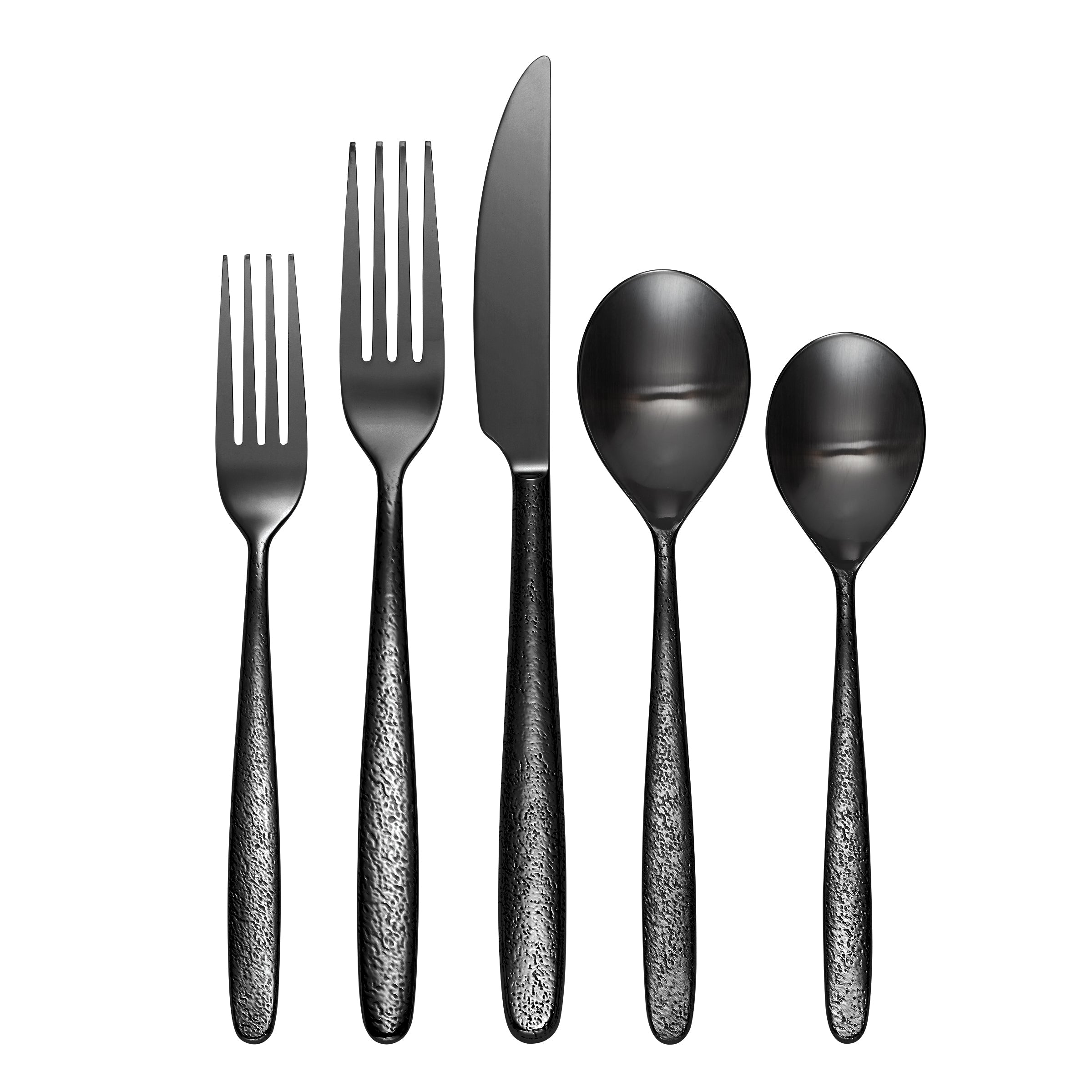 20 Piece Flatware Set in Storm Black | Artisanal Tableware