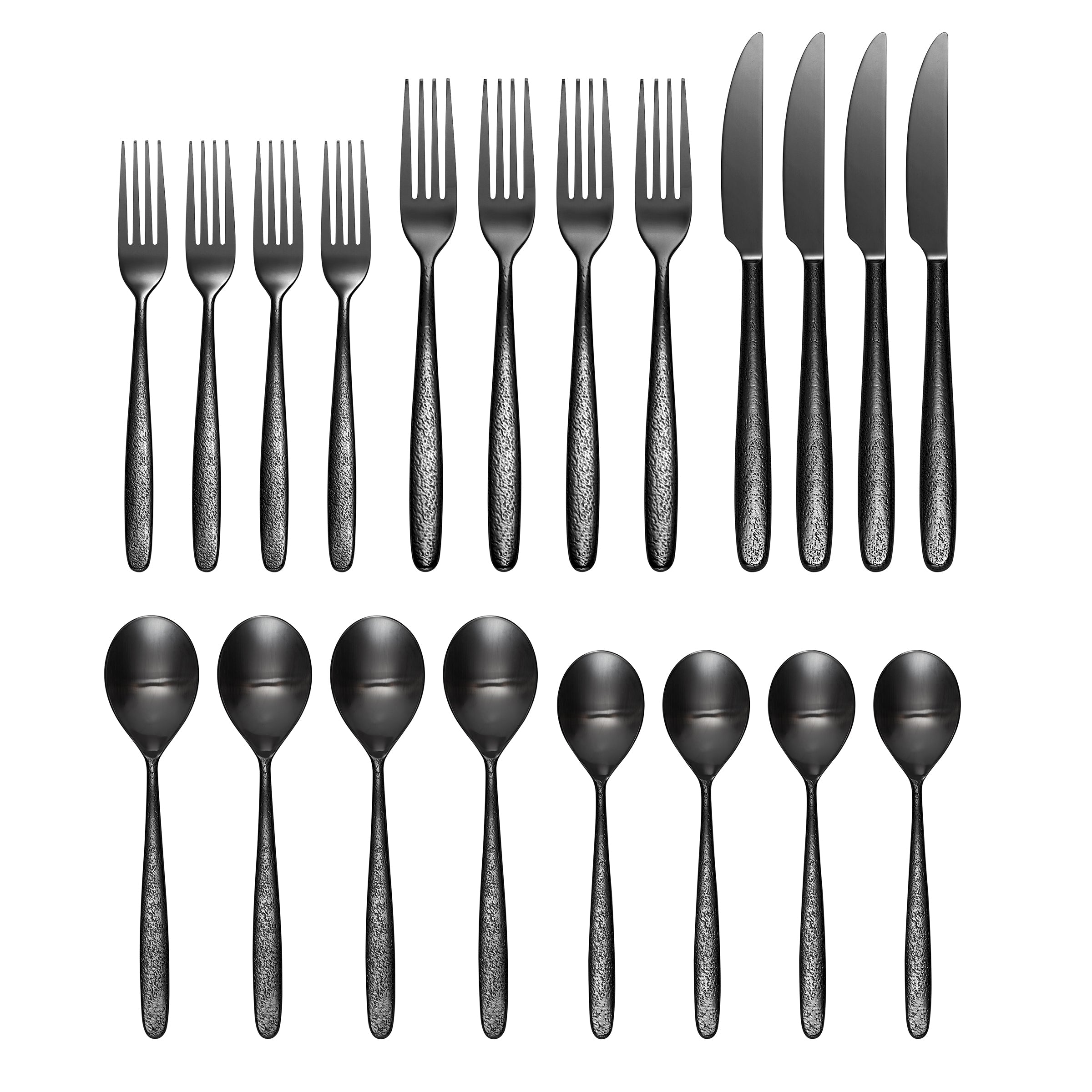 20 Piece Flatware Set in Storm Black | Artisanal Tableware