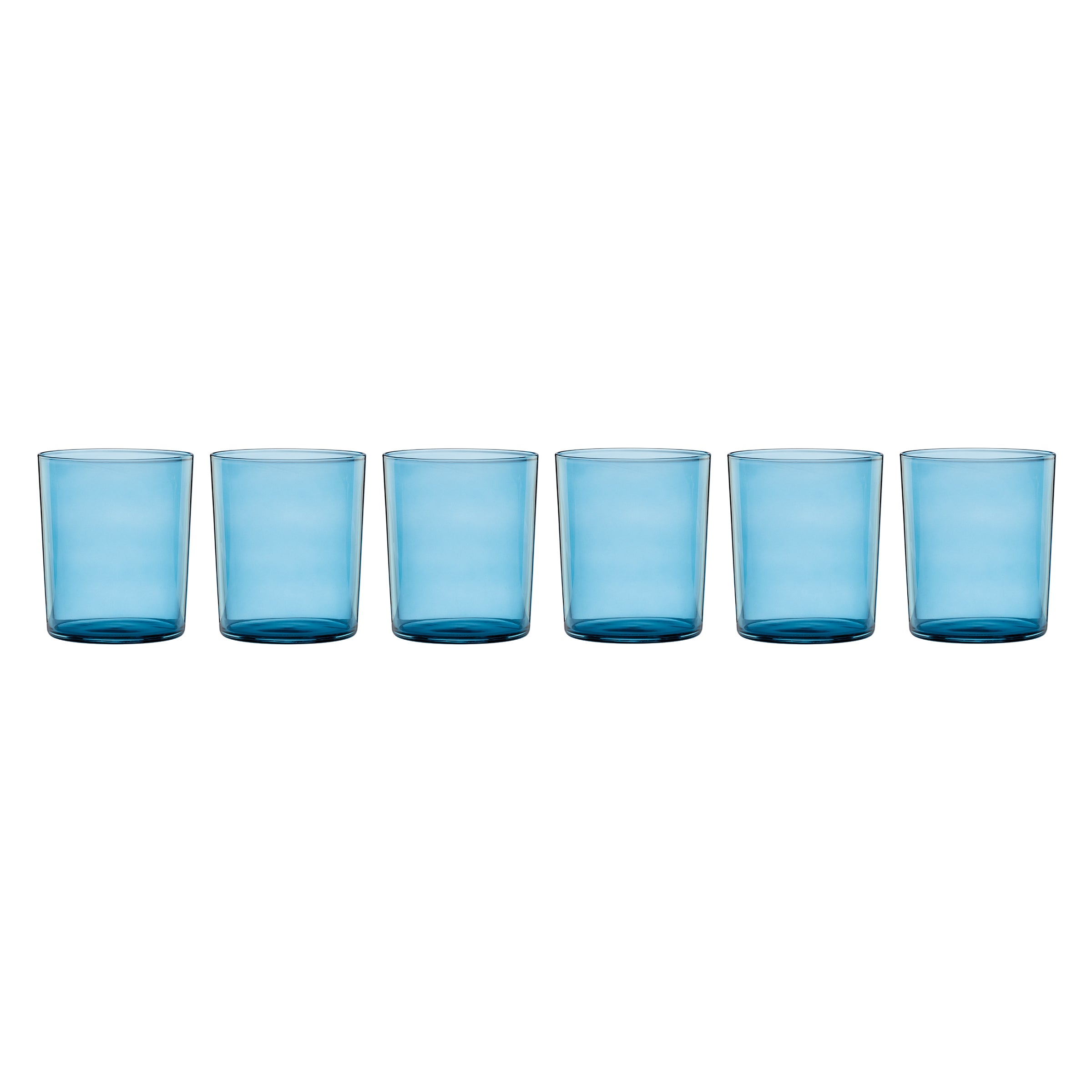 Stackable Blue Drinking Glasses - Set of 6 for Everyday Use