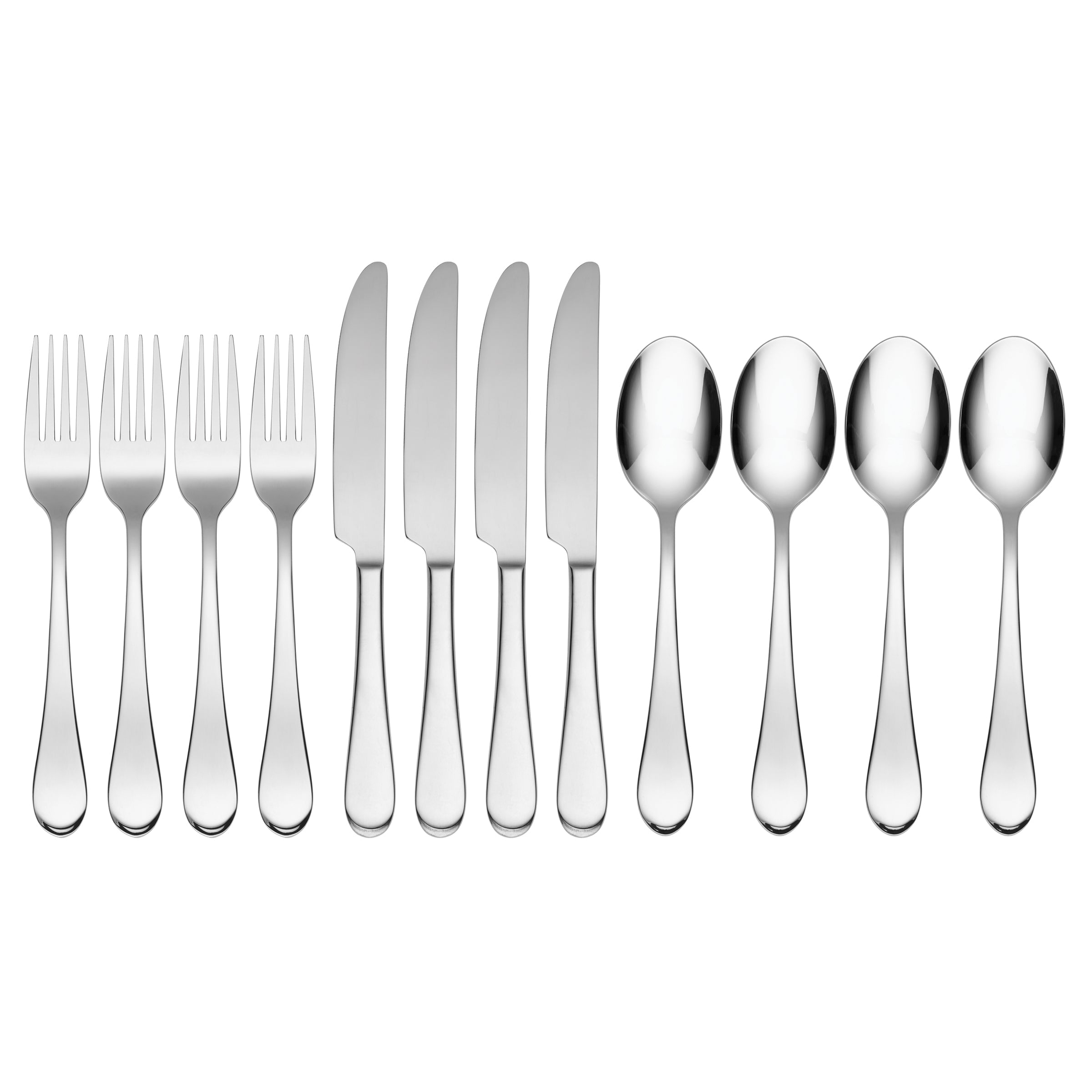 12 Piece Flatware Set with Sleek Finish | Icarus